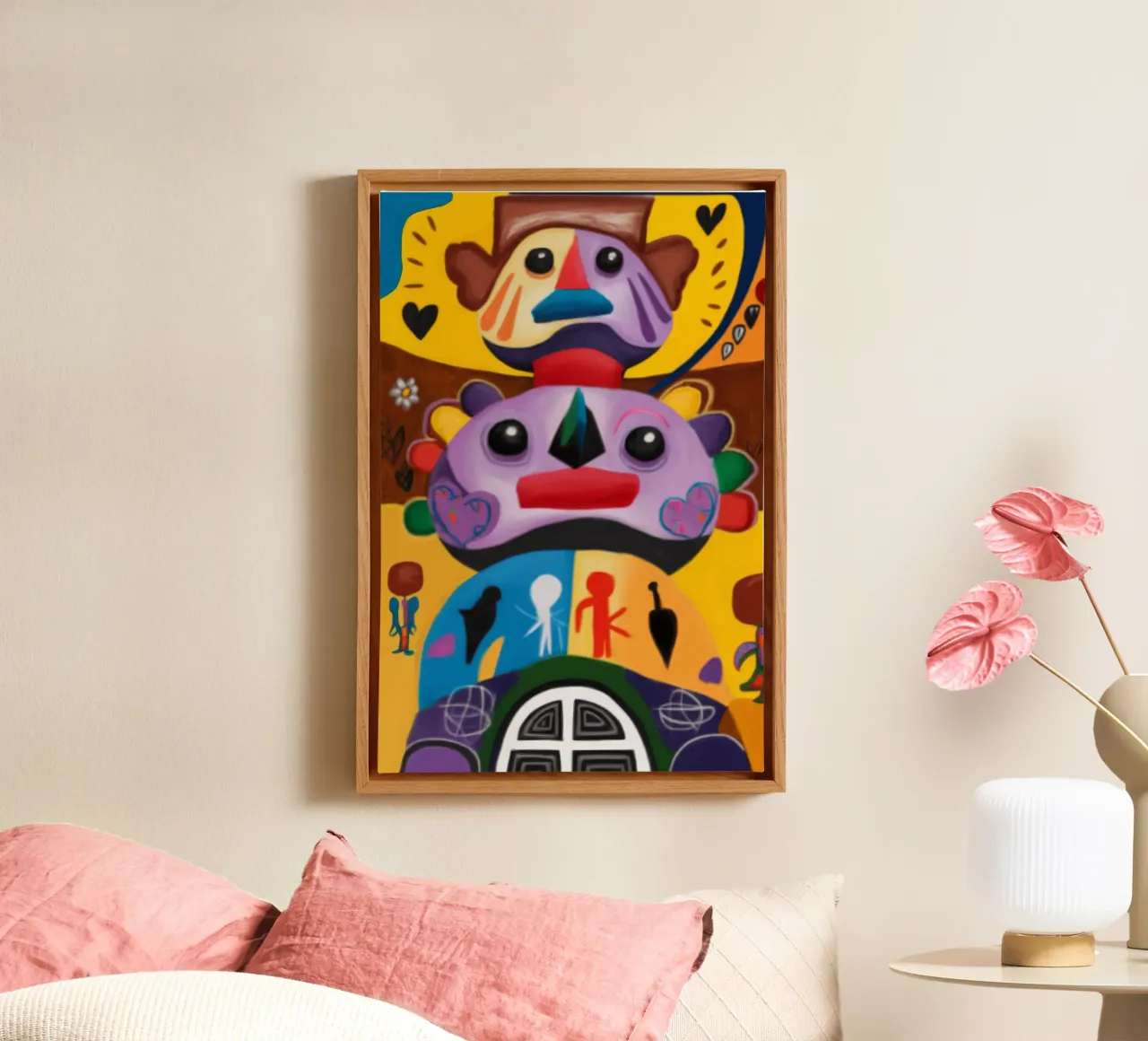 Enigmatic Totem Faces canvas by Monarco Virtuoso
