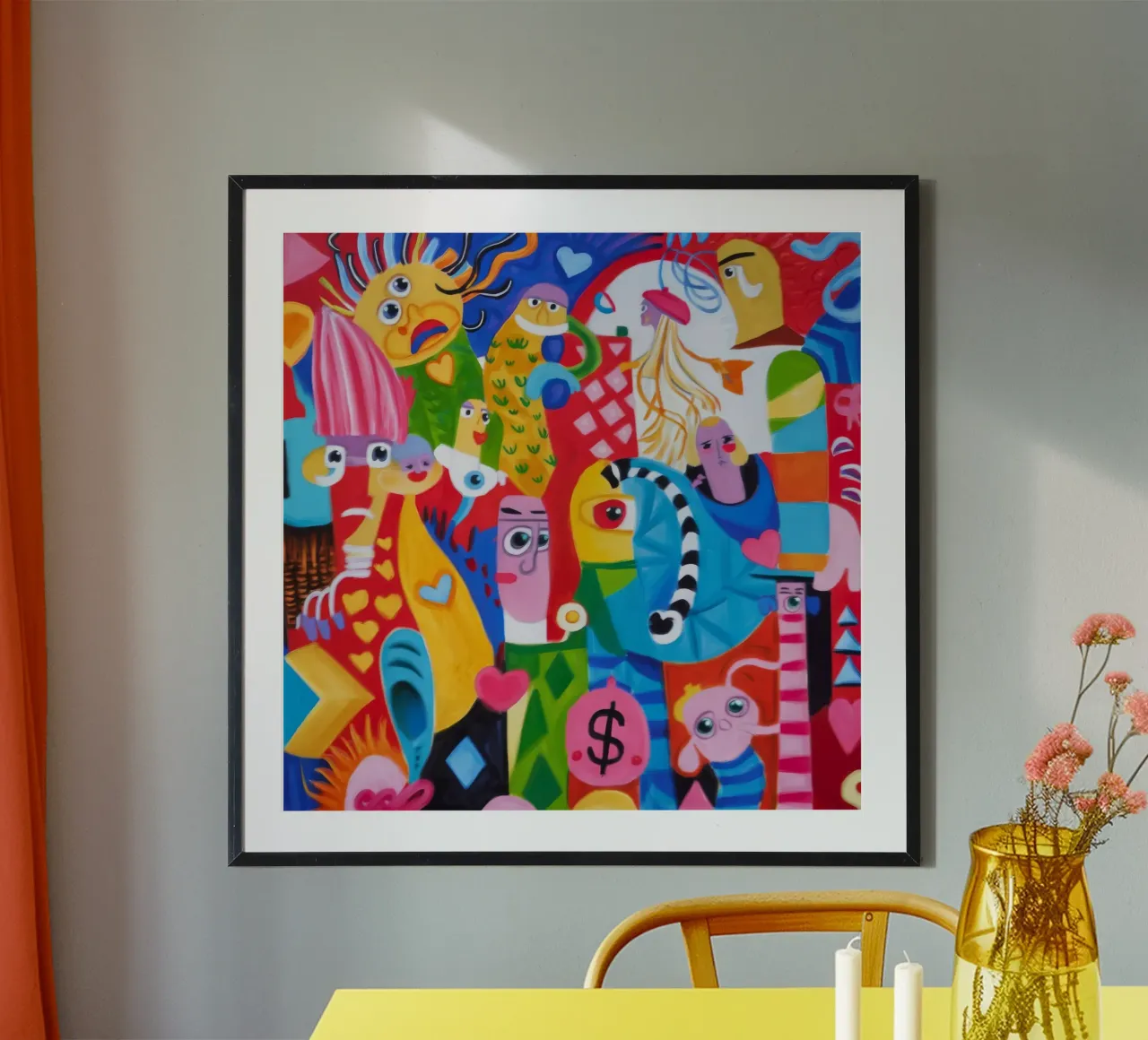 Carnevale delle creature fantastiche poster con telaio in legno da Monarco Virtuoso