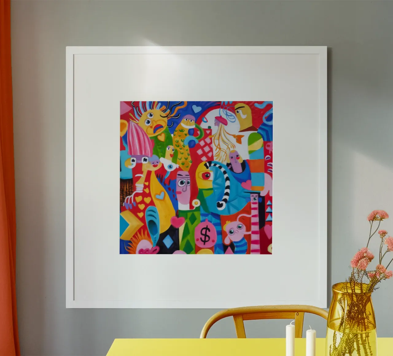 Carnevale delle creature fantastiche poster con telaio in legno da Monarco Virtuoso