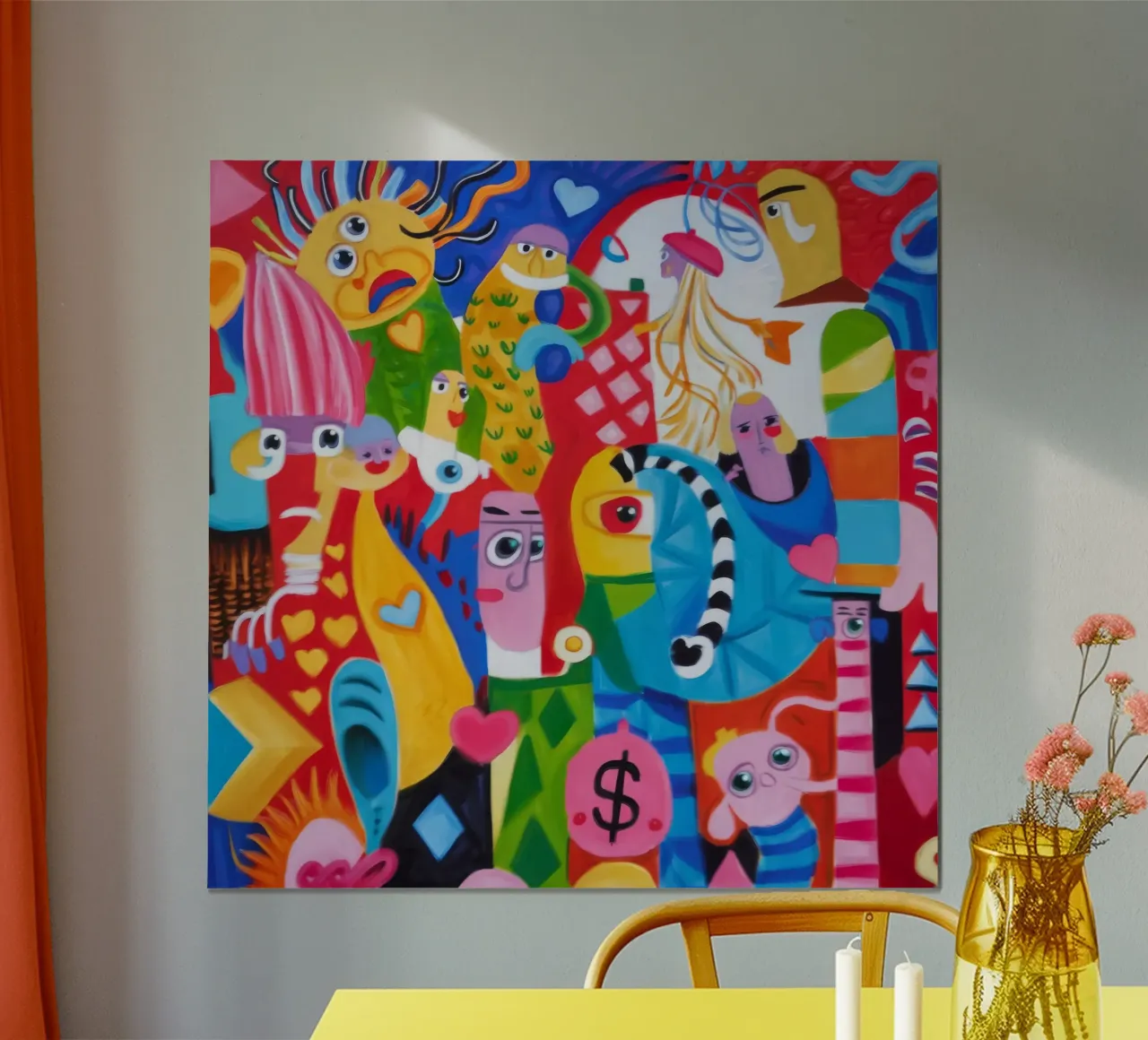Carnevale delle creature fantastiche poster con telaio in legno da Monarco Virtuoso