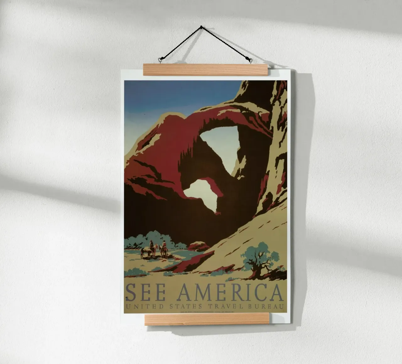 america3 poster con telaio in legno da Robert Livingston