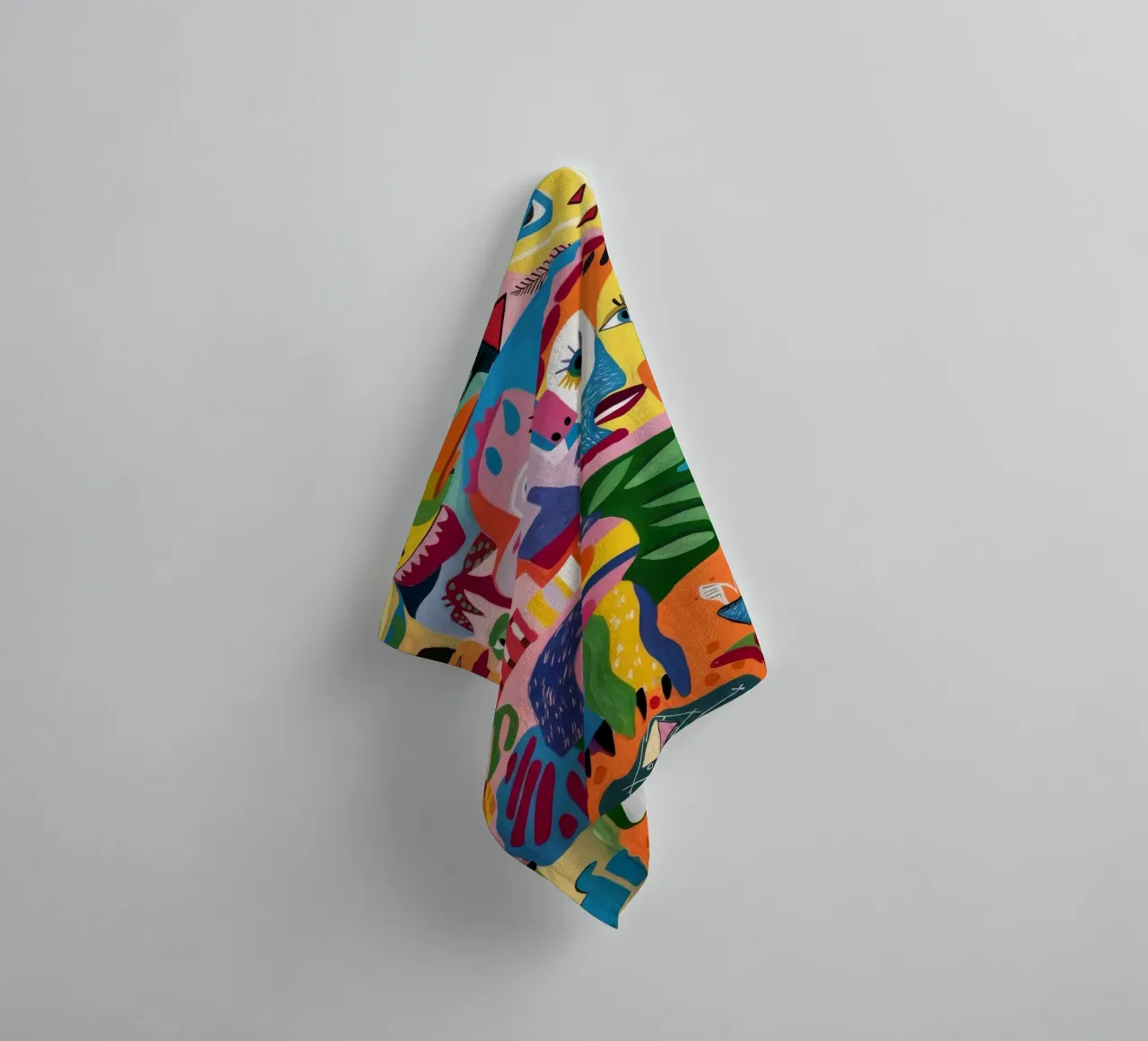 Abstract menselijk tableau badhanddoek van Monarco Virtuoso