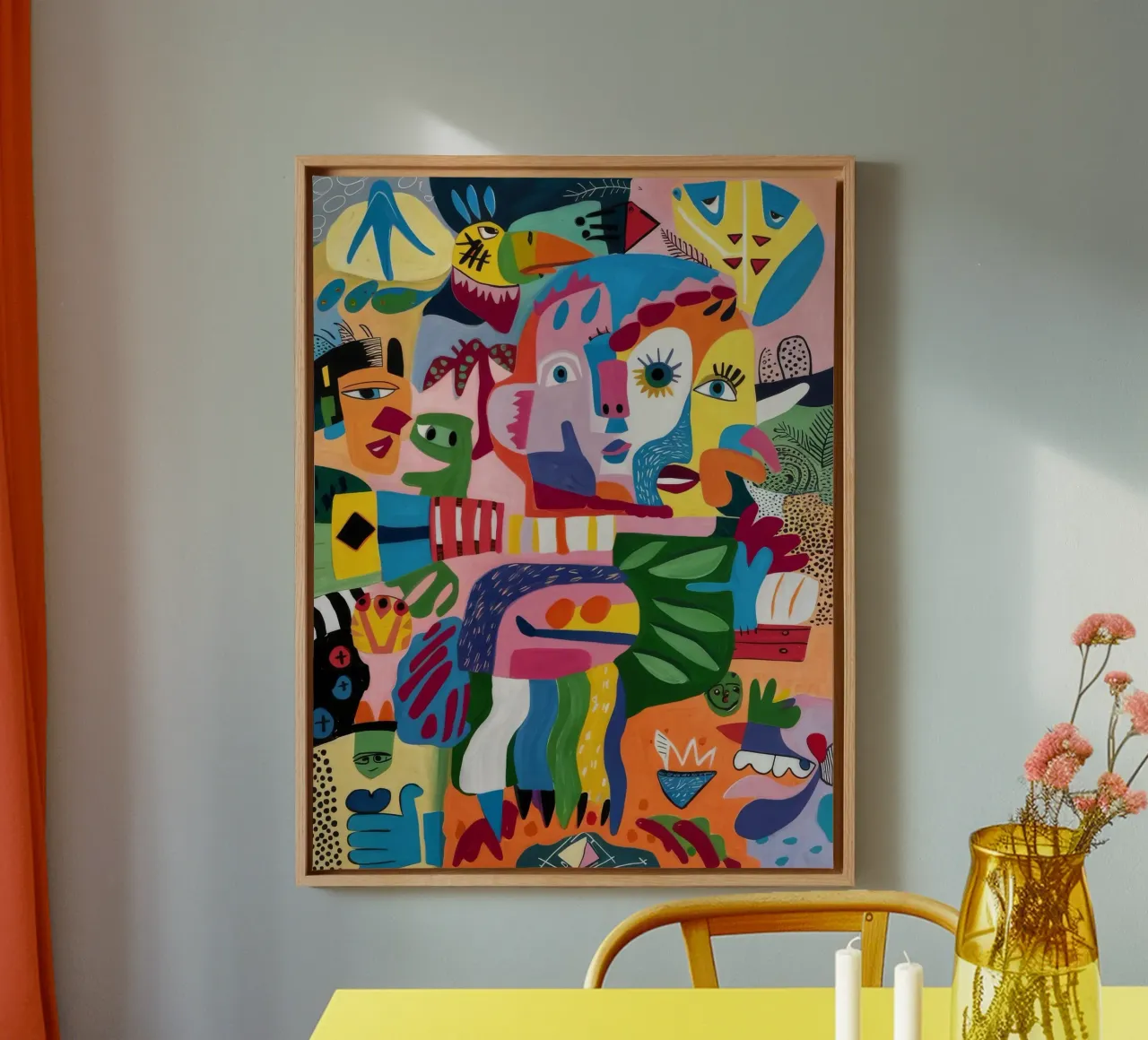 Tableau humain abstrait toile avec Caisse américaine de Monarco Virtuoso