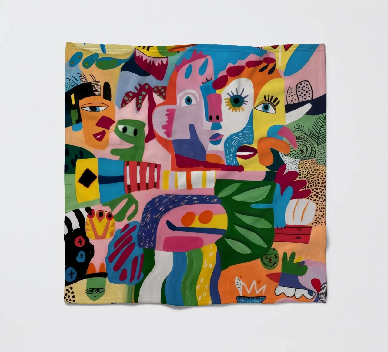 Abstract menselijk tableau fleecedeken van Monarco Virtuoso
