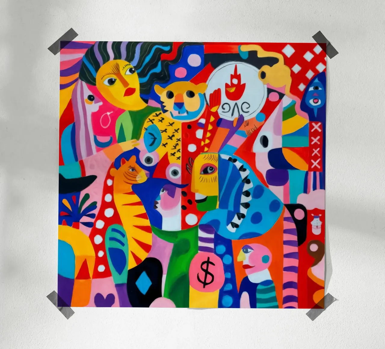 Raduno di fantasia colorata poster con telaio in legno da Monarco Virtuoso