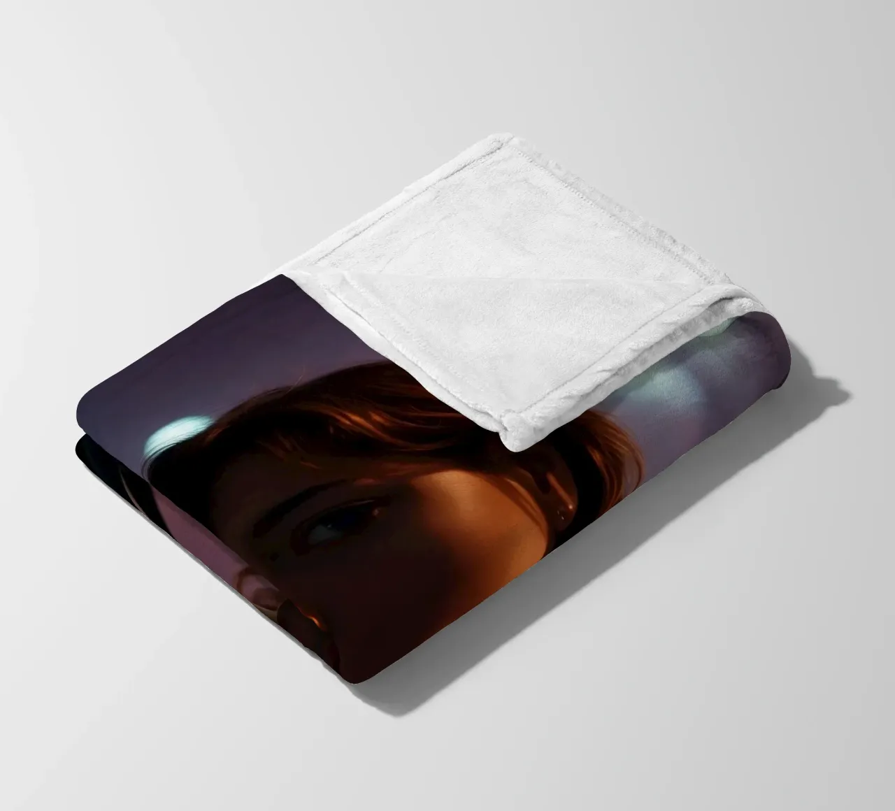 woman in urban setting with neon lights at night fleece blanket by DesignDoodle