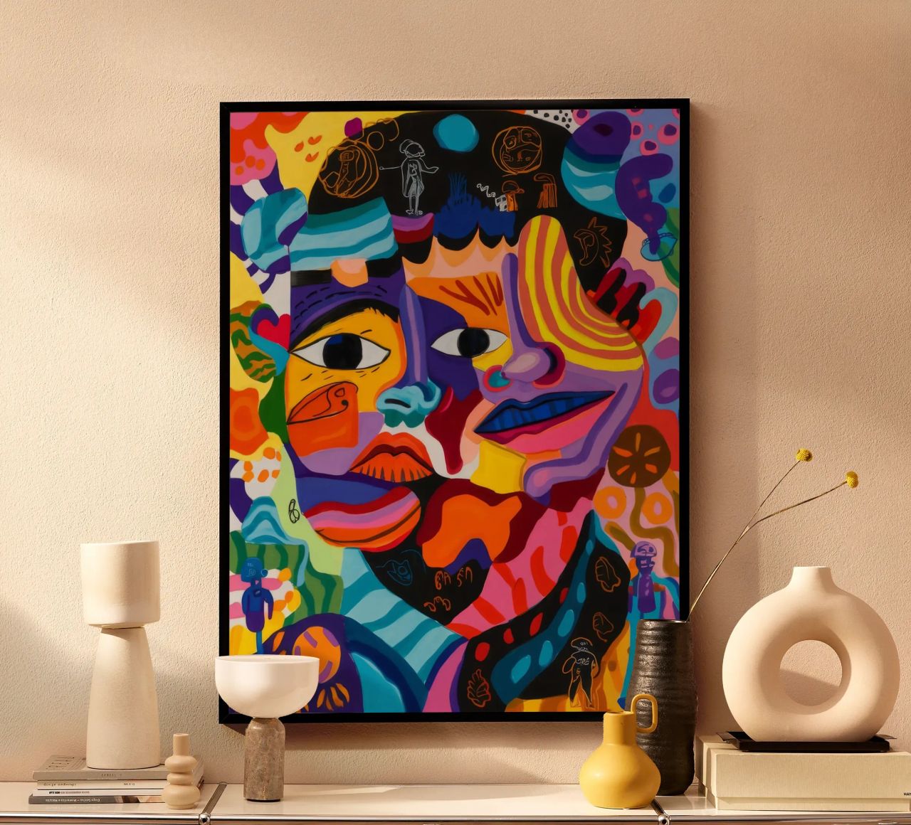 Abstract Face Collage poster by Monarco Virtuoso