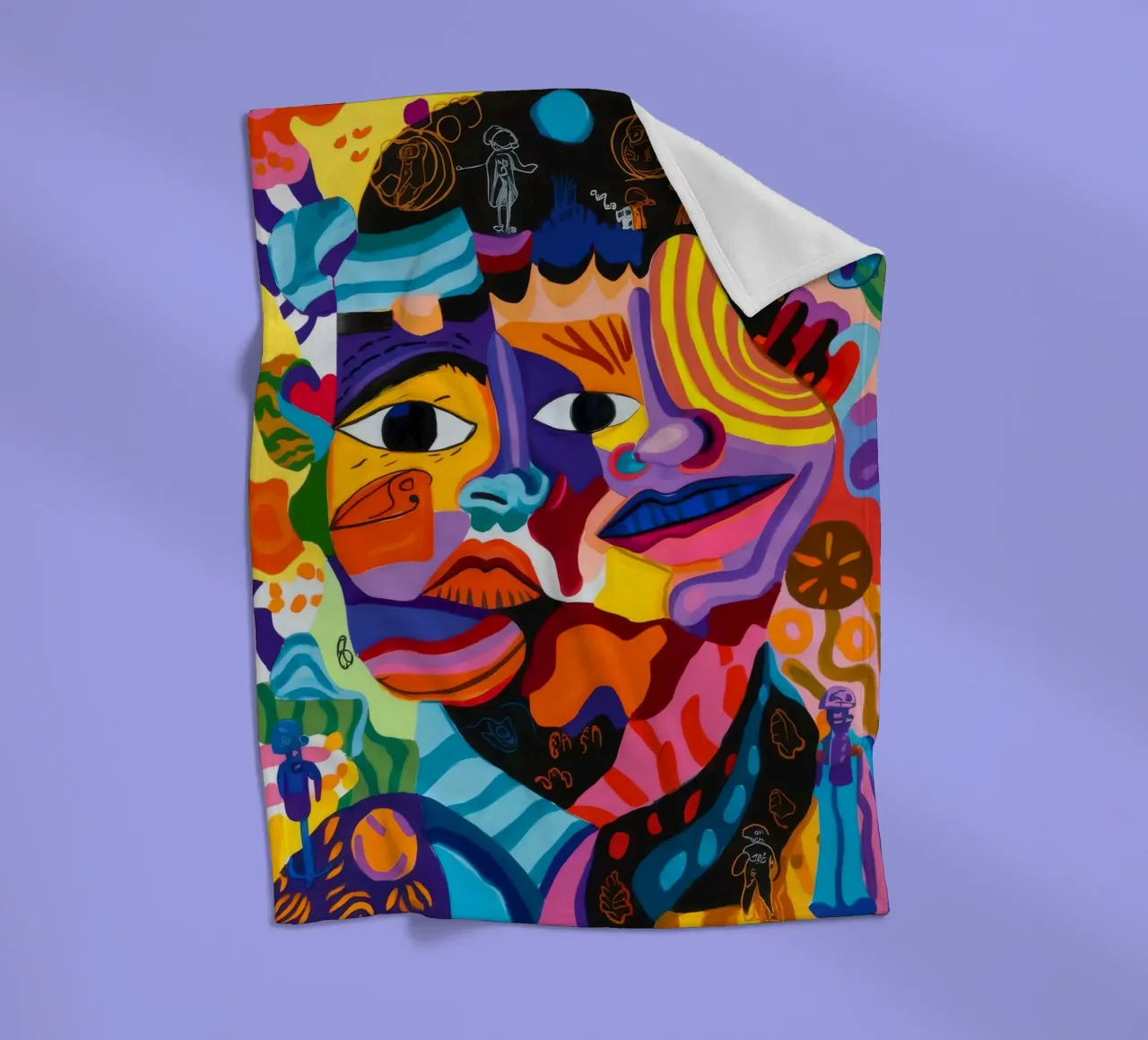 Collage de visage abstrait plaid polaire de Monarco Virtuoso