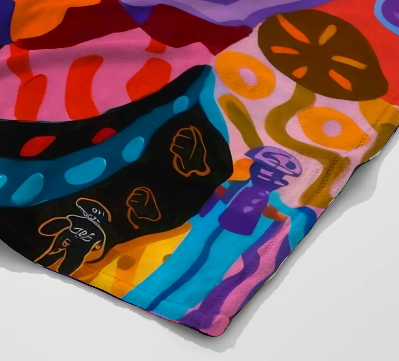 Collage de visage abstrait plaid polaire de Monarco Virtuoso