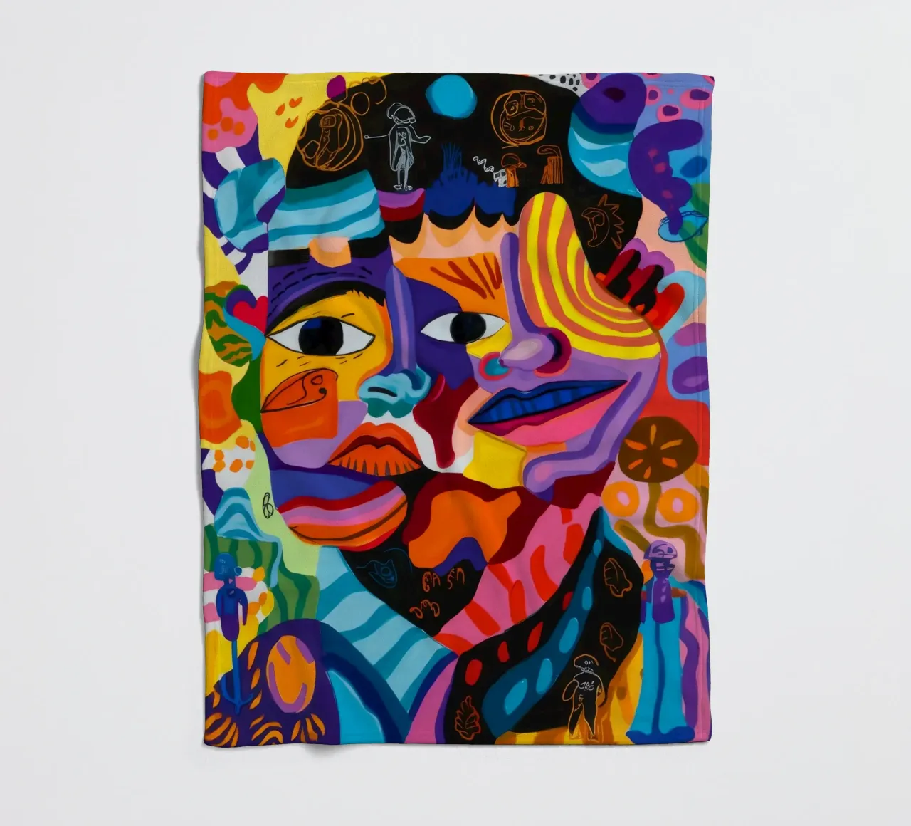 Collage de visage abstrait plaid polaire de Monarco Virtuoso