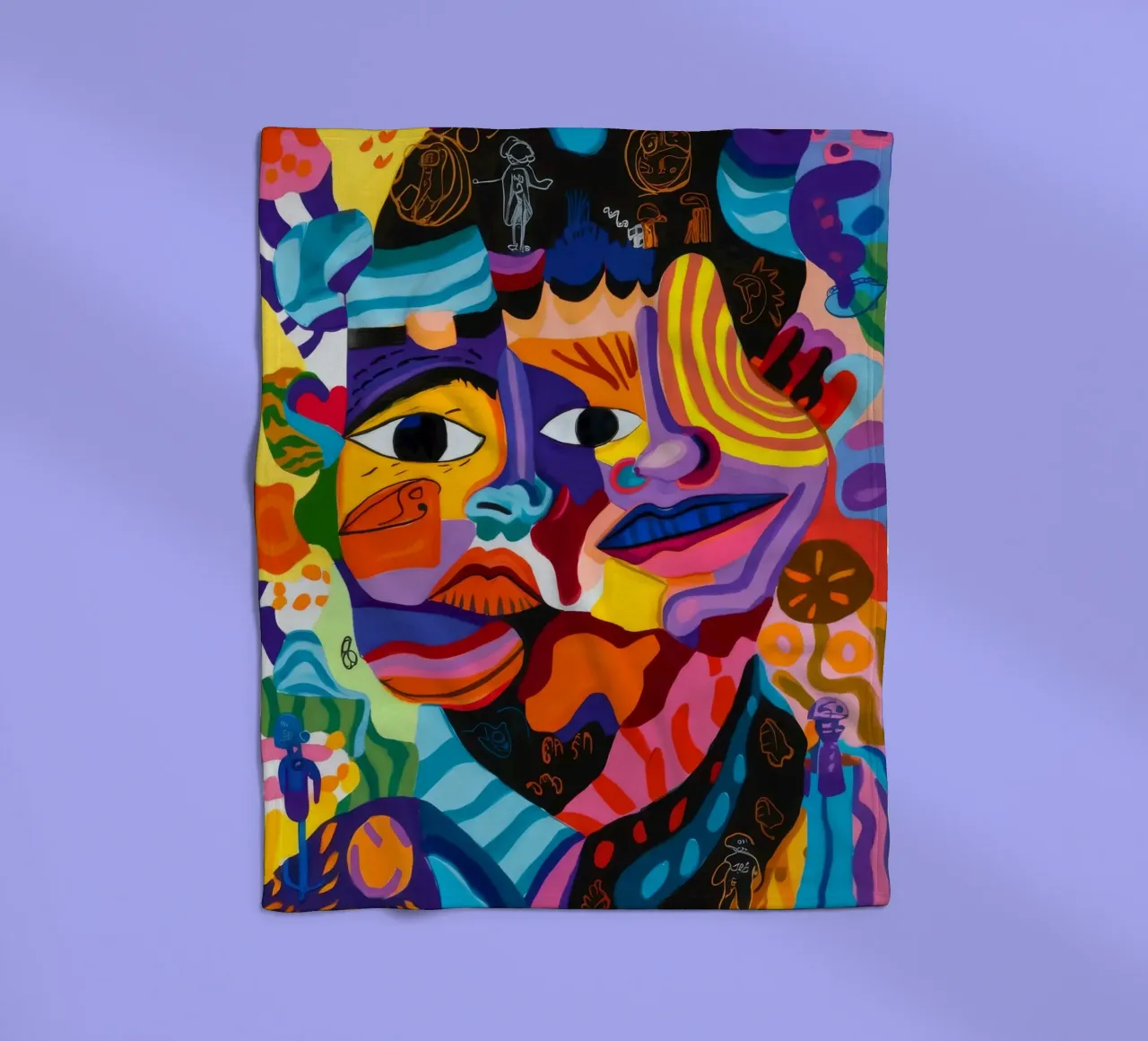 Collage de visage abstrait plaid polaire de Monarco Virtuoso