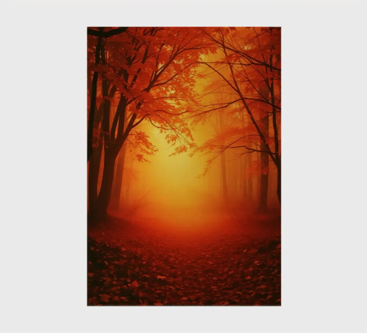 Forêt d'automne baignée d'une lumière dorée carnet de notes de DesignDoodle