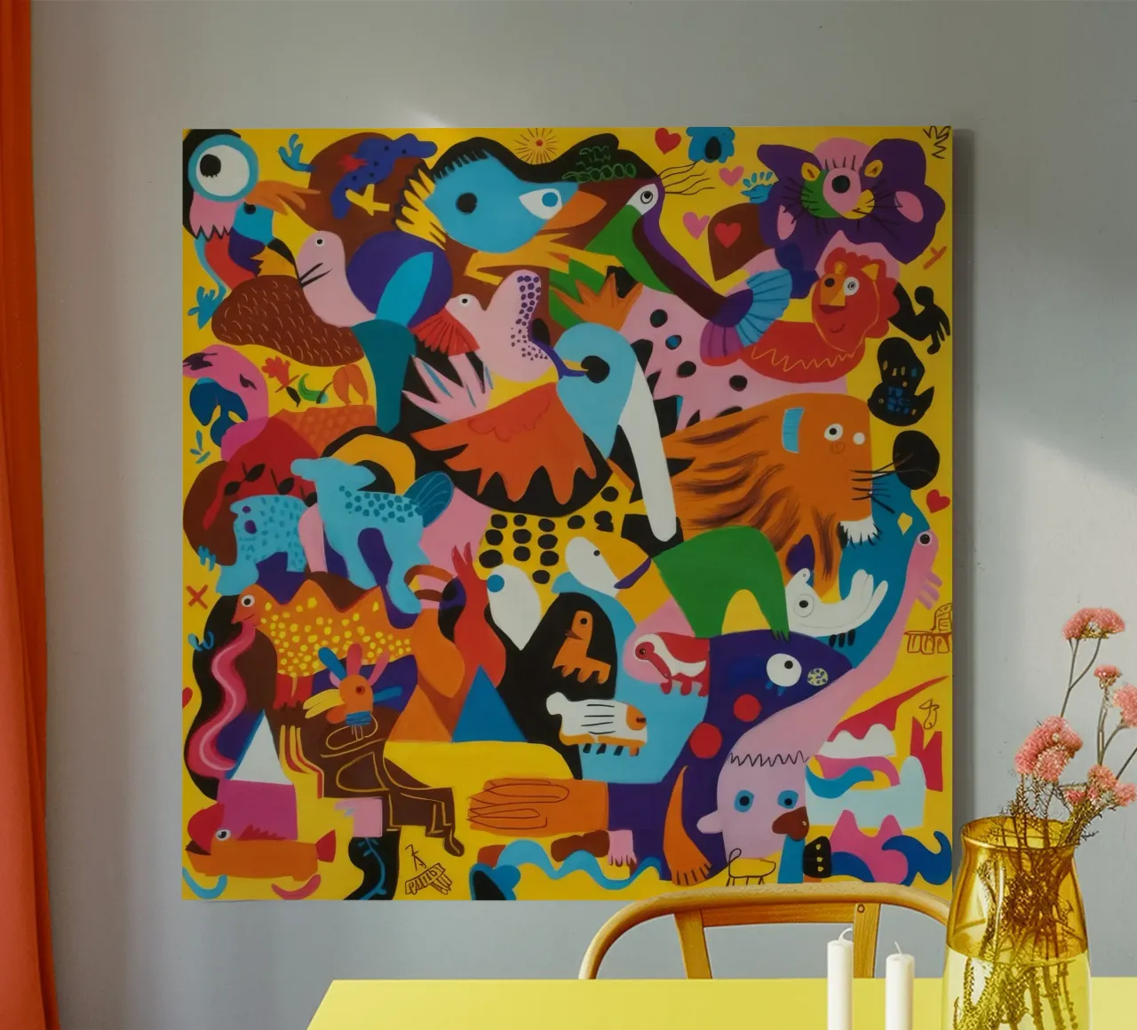 Enigmatic Avian Symphony canvas with Floater frame by Monarco Virtuoso