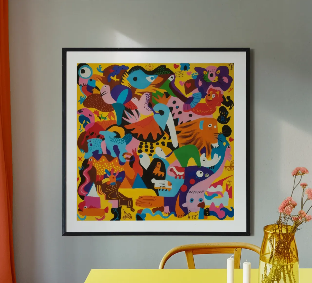 Enigmatic Avian Symphony poster with aluminum frame by Monarco Virtuoso