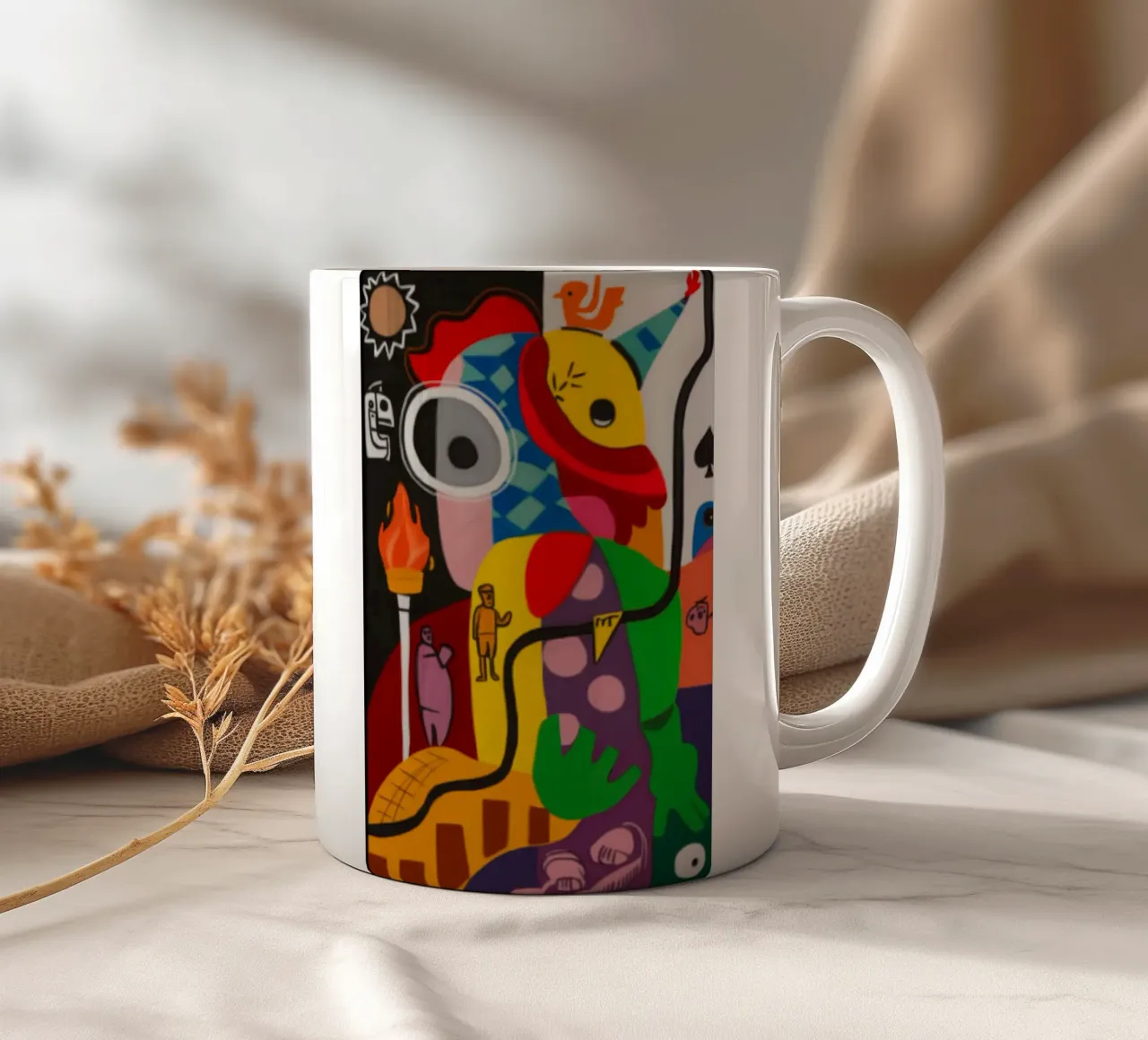 Parata di creature surreali tazza in ceramica da Monarco Virtuoso
