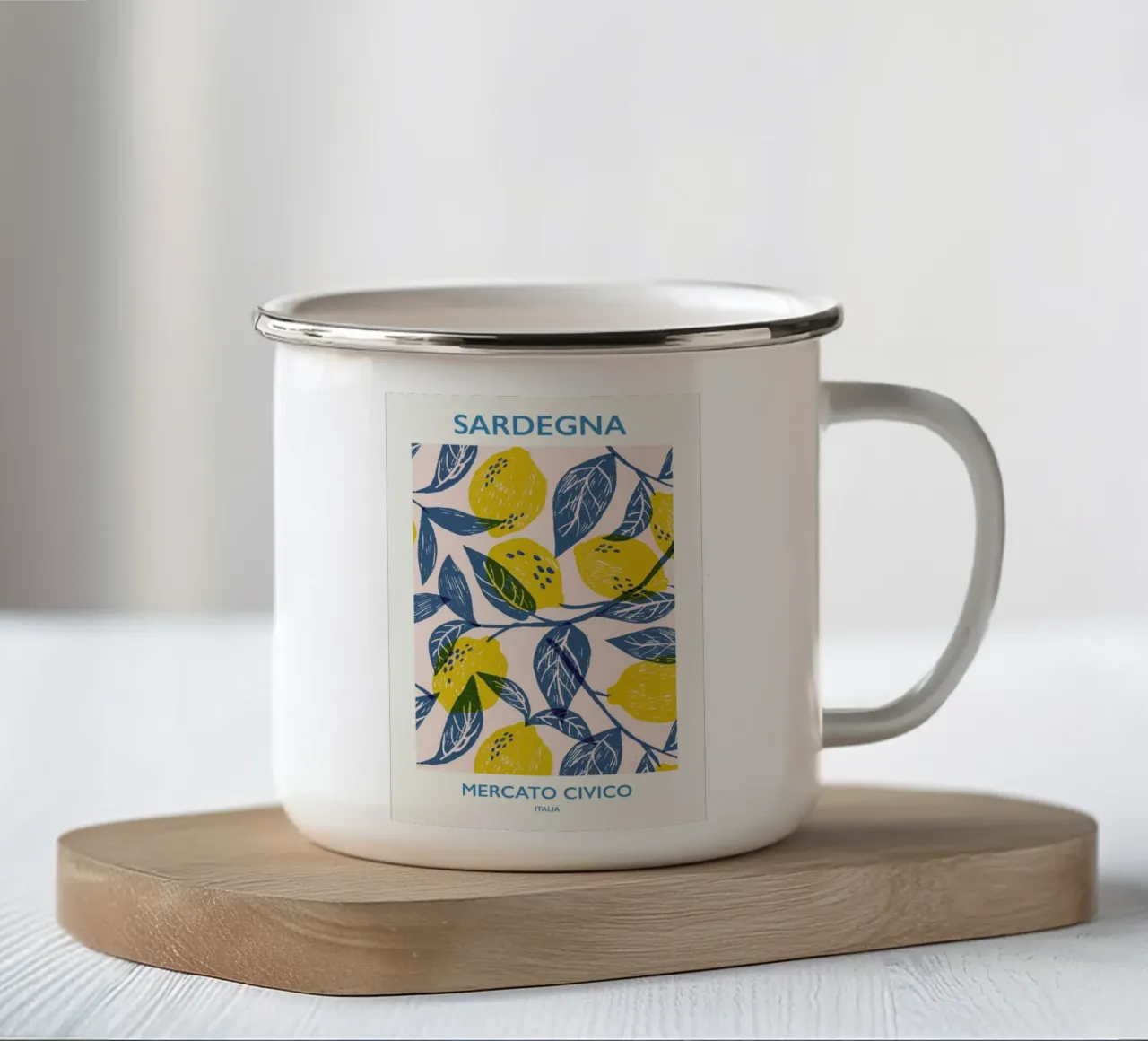 Mercato Civico taza de esmalte de Pure