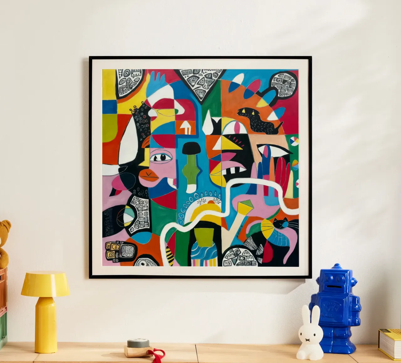 Abstract Human Mosaic poster with aluminum frame by Monarco Virtuoso