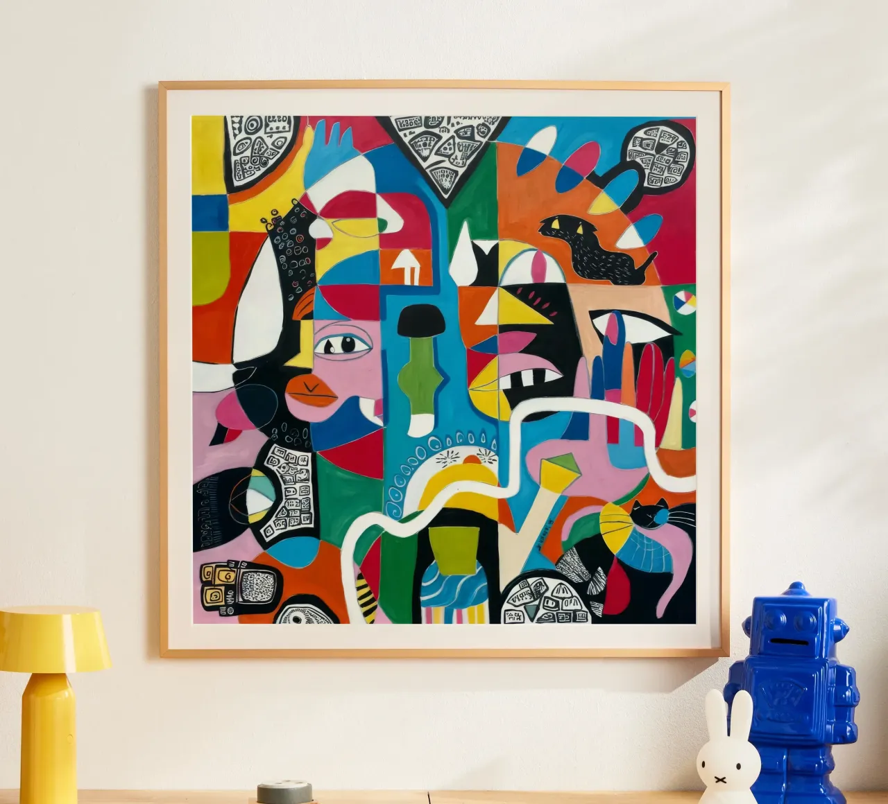 Abstract Human Mosaic poster with aluminum frame by Monarco Virtuoso