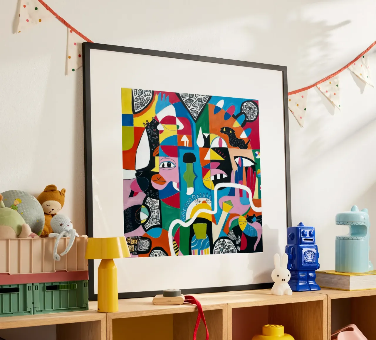 Abstract Human Mosaic poster with aluminum frame by Monarco Virtuoso
