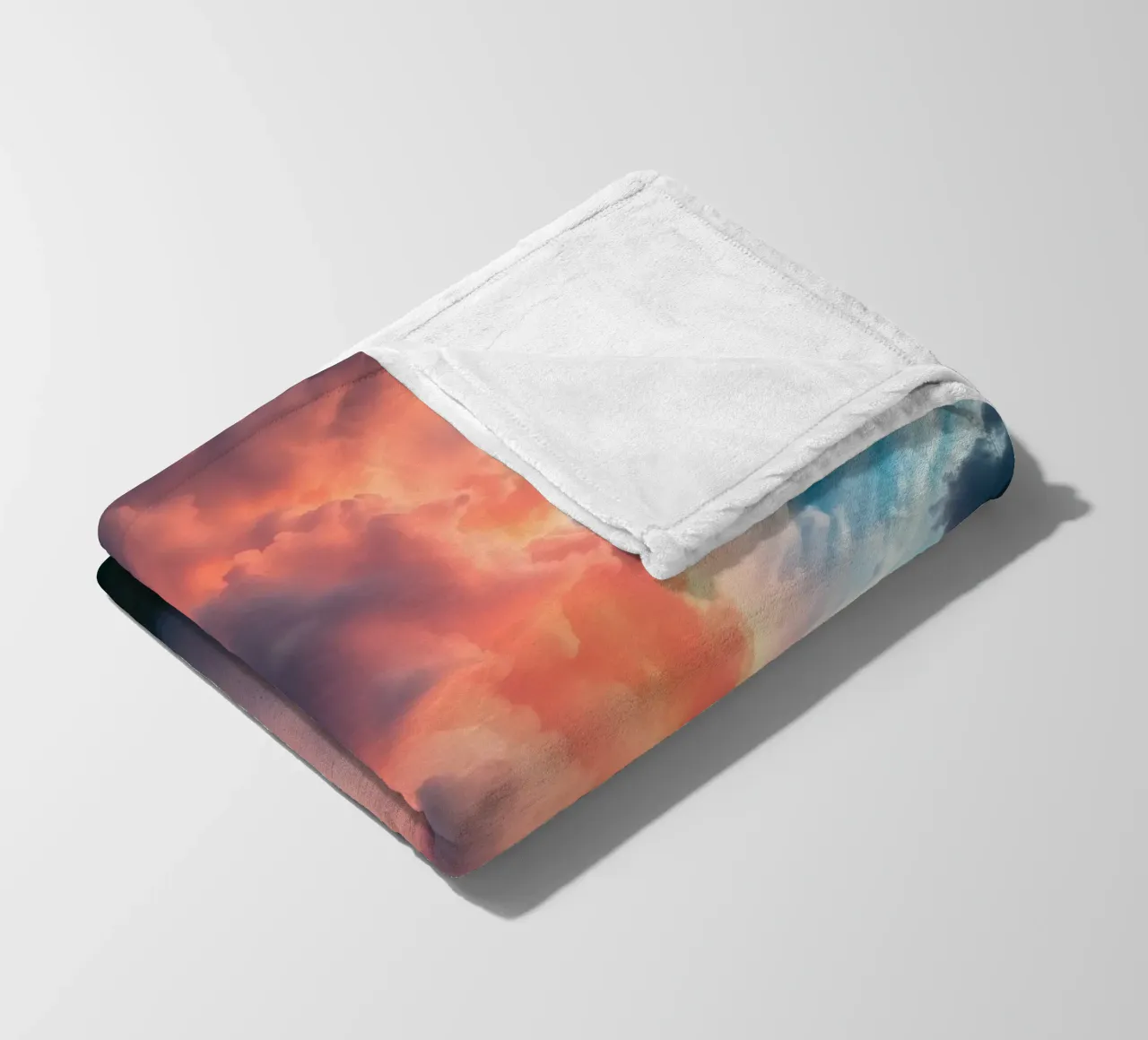 Dramatic storm clouds illuminated by sunset over a field fleece blanket by DesignDoodle