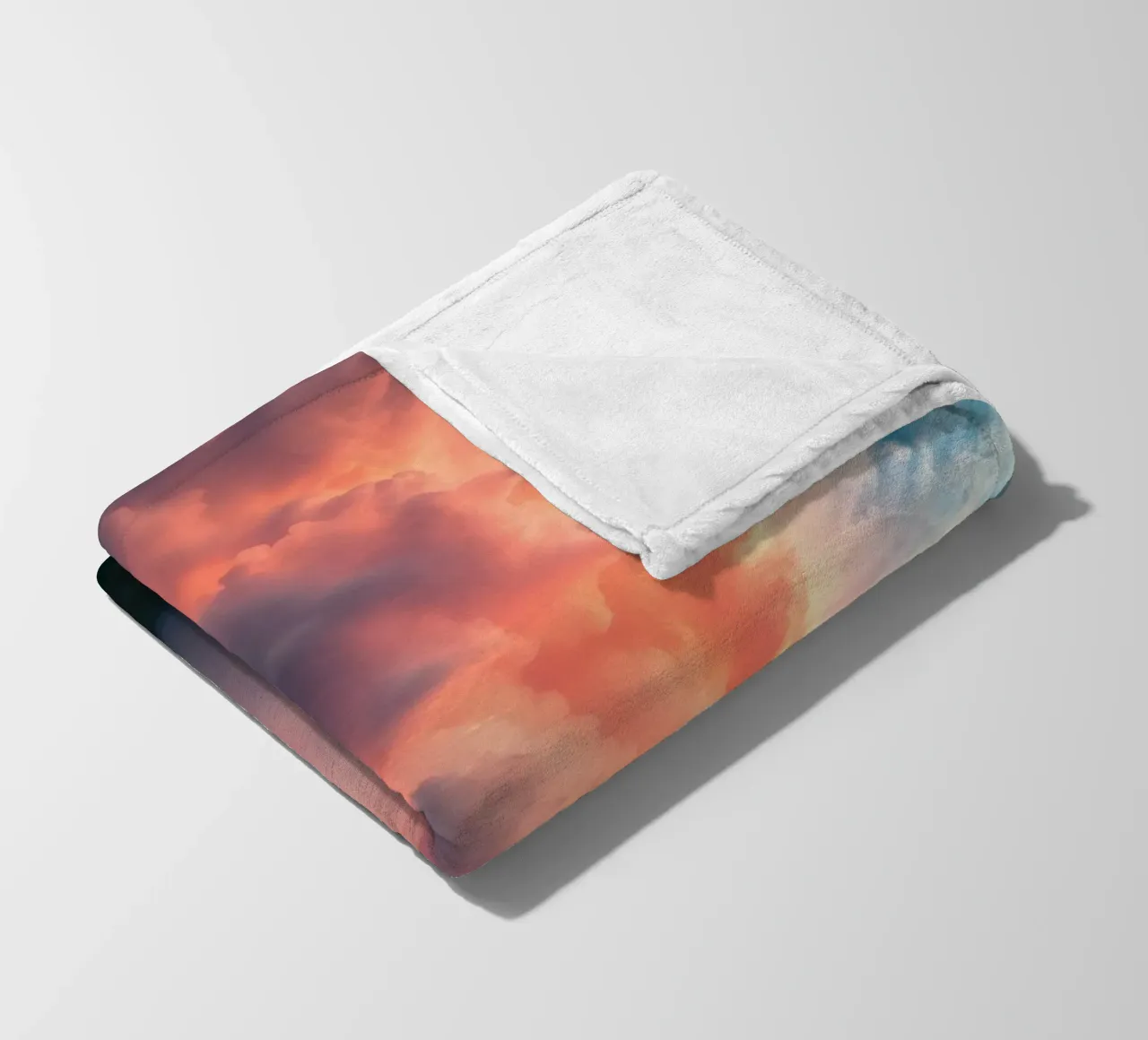 Dramatic storm clouds illuminated by sunset over a field fleece blanket by DesignDoodle