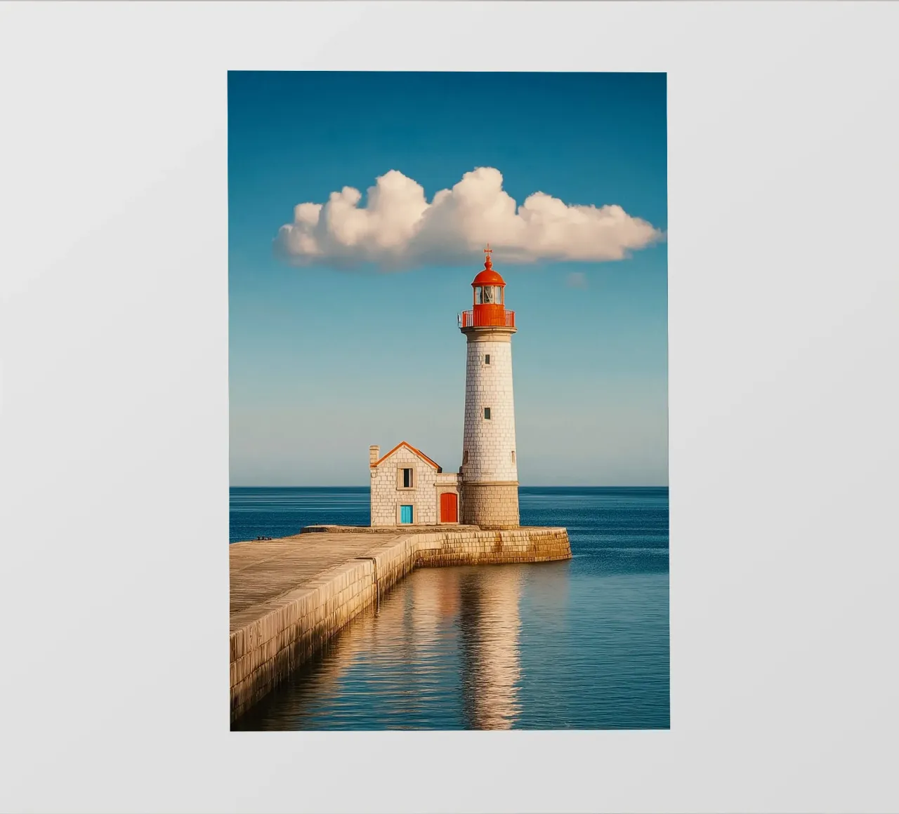 Faro sul mare pellicola backlit da Indigo Tides Art