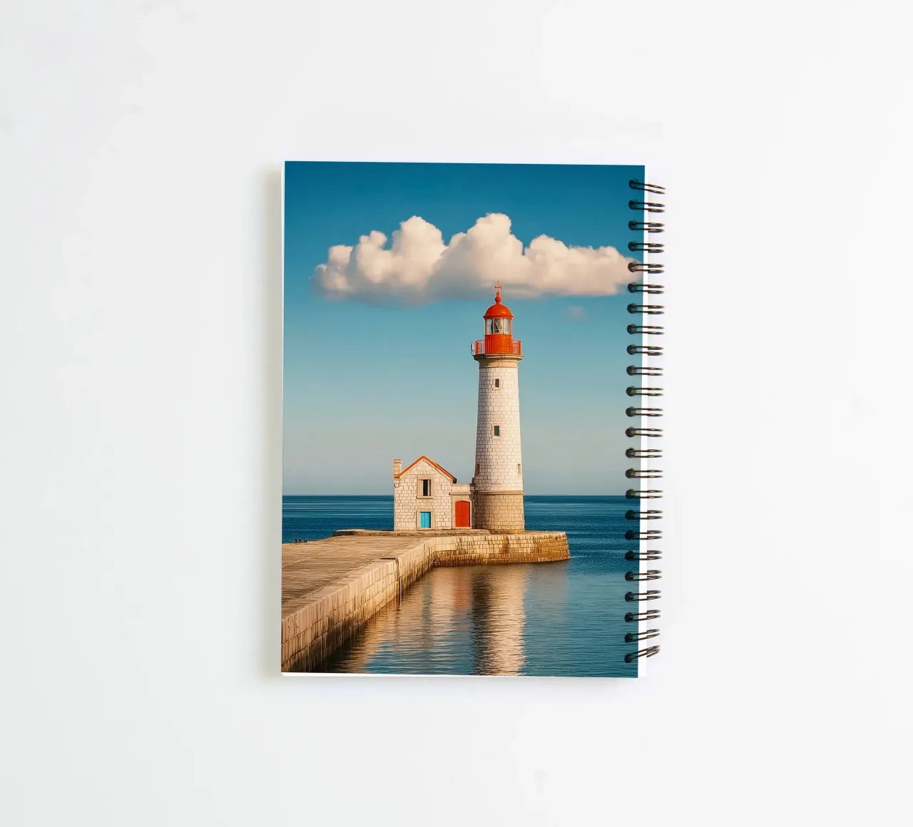 Lighthouse by the Sea spiral notebook by Indigo Tides Art