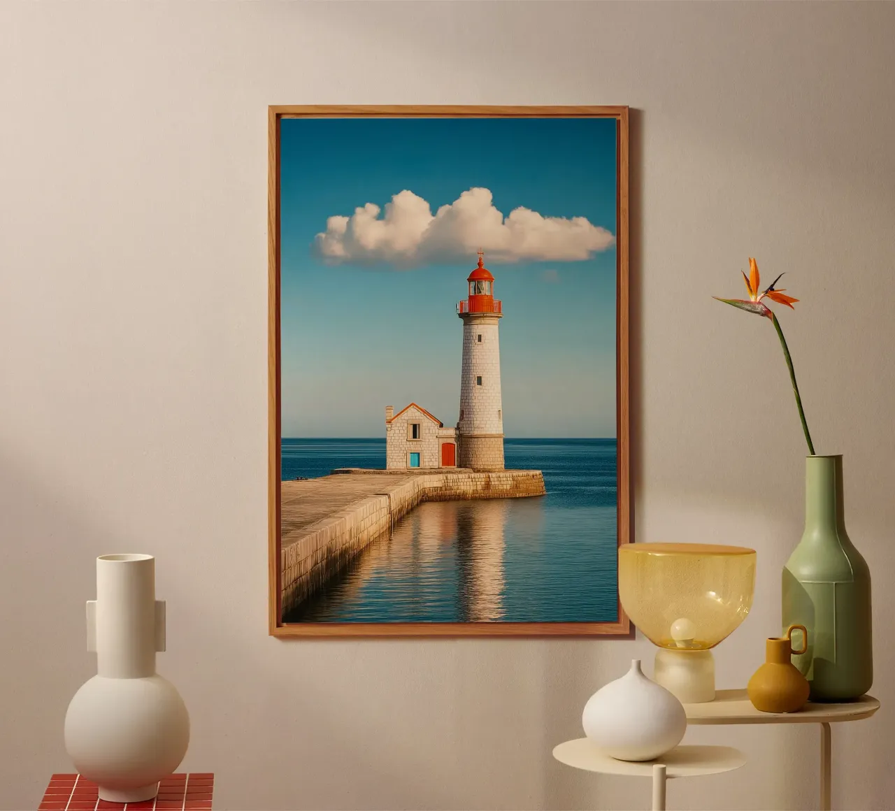Faro sul mare alluminio dibond da Indigo Tides Art