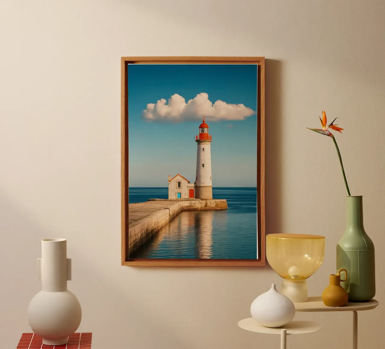 Lighthouse by the Sea canvas by Indigo Tides Art