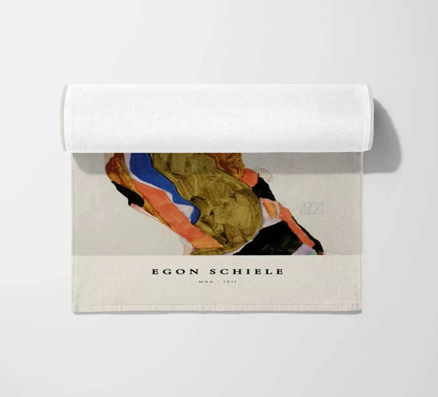 Schiele - Moa strandhanddoek van Vintage by JUNIQE