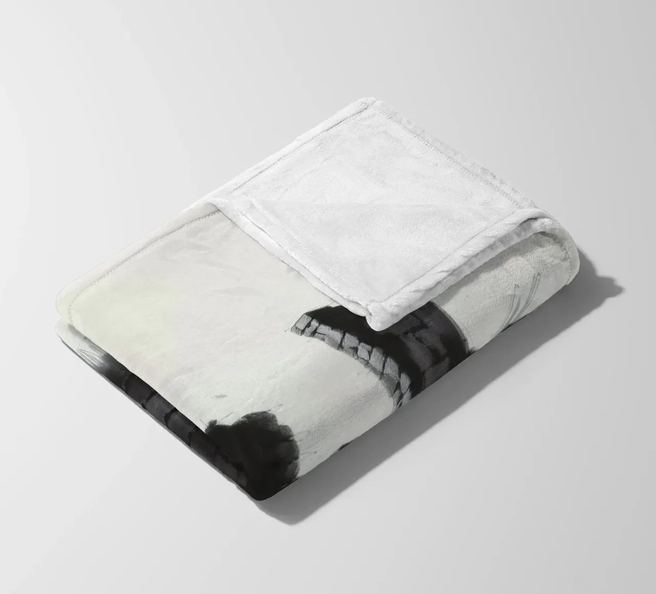 Ancient ruins with imposing columns and crumbling walls fleece blanket by DesignDoodle