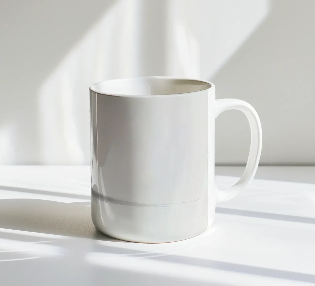 Ragazza in piedi da sola in silhouette su uno sfondo nebbioso tazza in ceramica da DesignDoodle