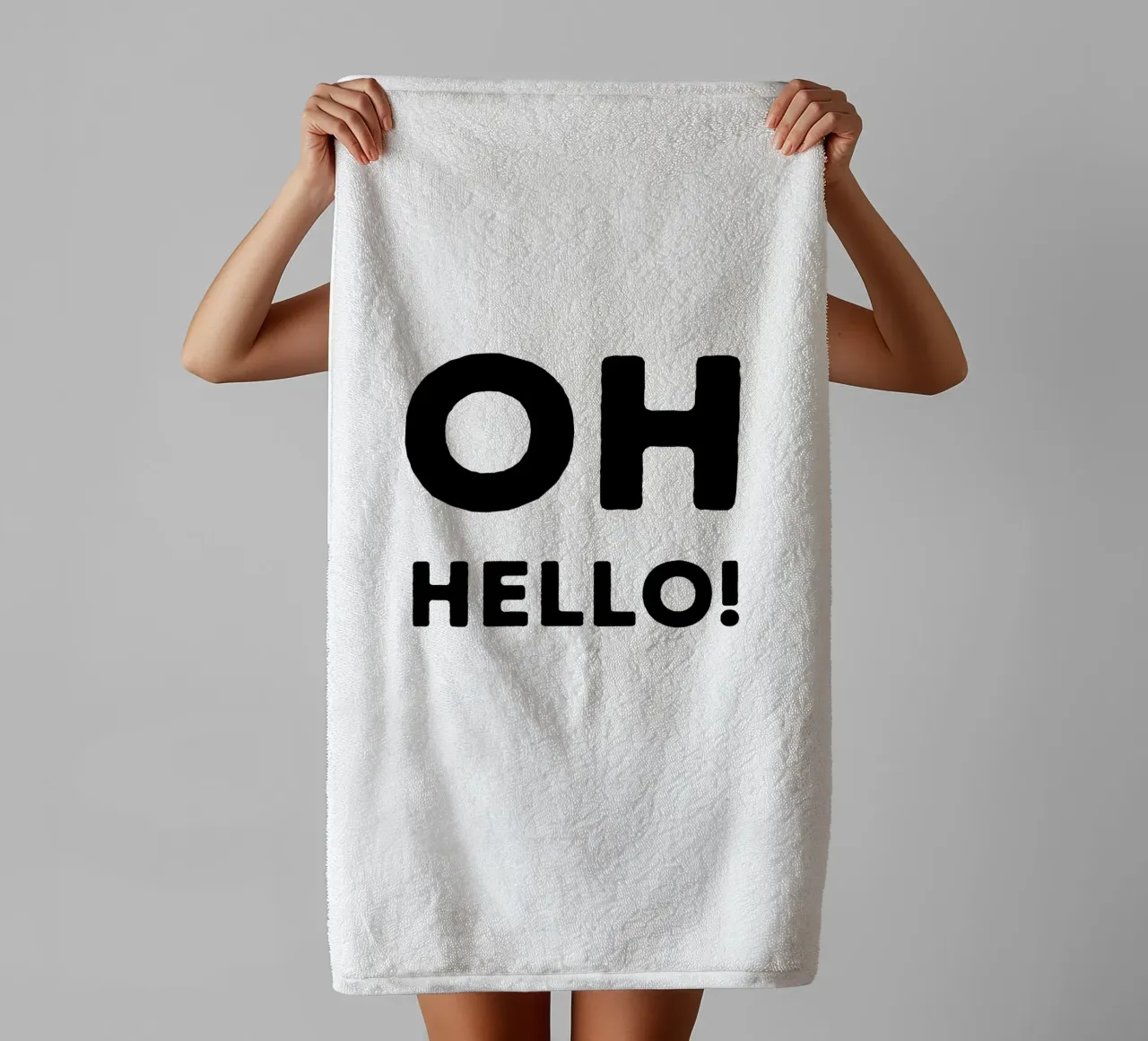 Oh hello :-) - Begrüßung - Flur - Geburt - Wiedersehen towel by keinkonzept