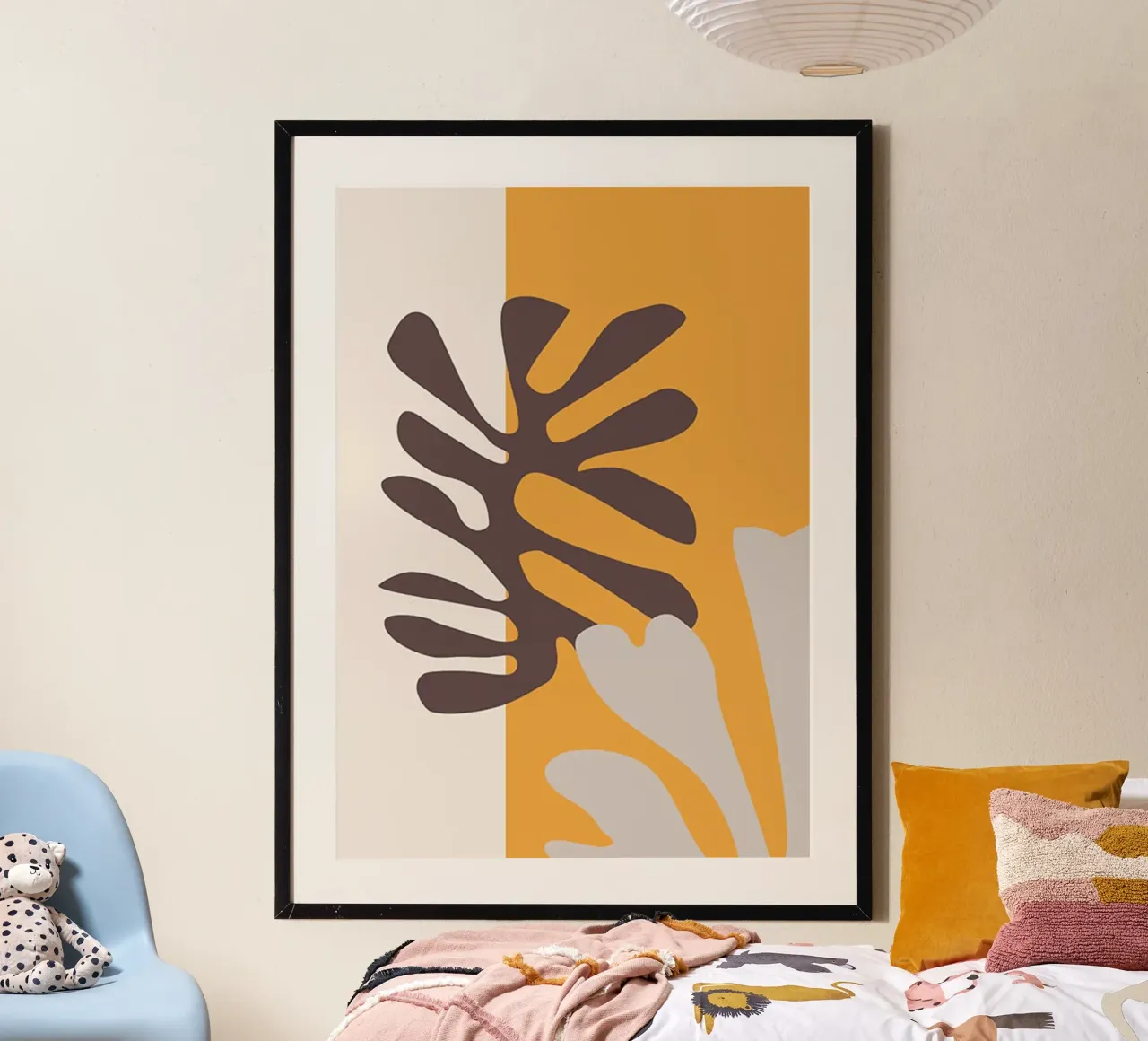 Henri Matisse - Foglia marrone poster con telaio in alluminio da Perdana shop