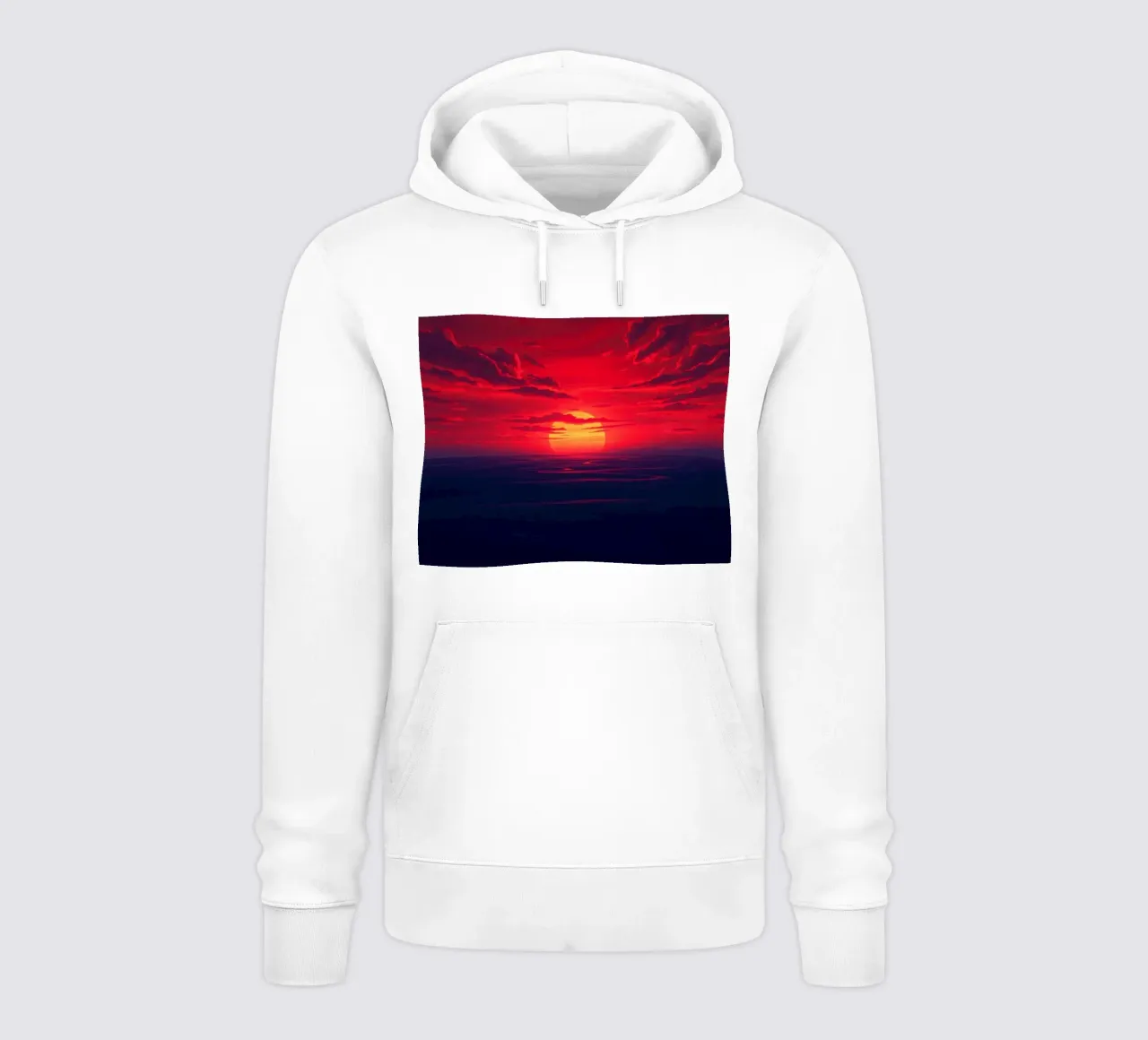 Tramonto vibrante sull'oceano con nuvole drammatiche felpa con cappuccio da DesignDoodle