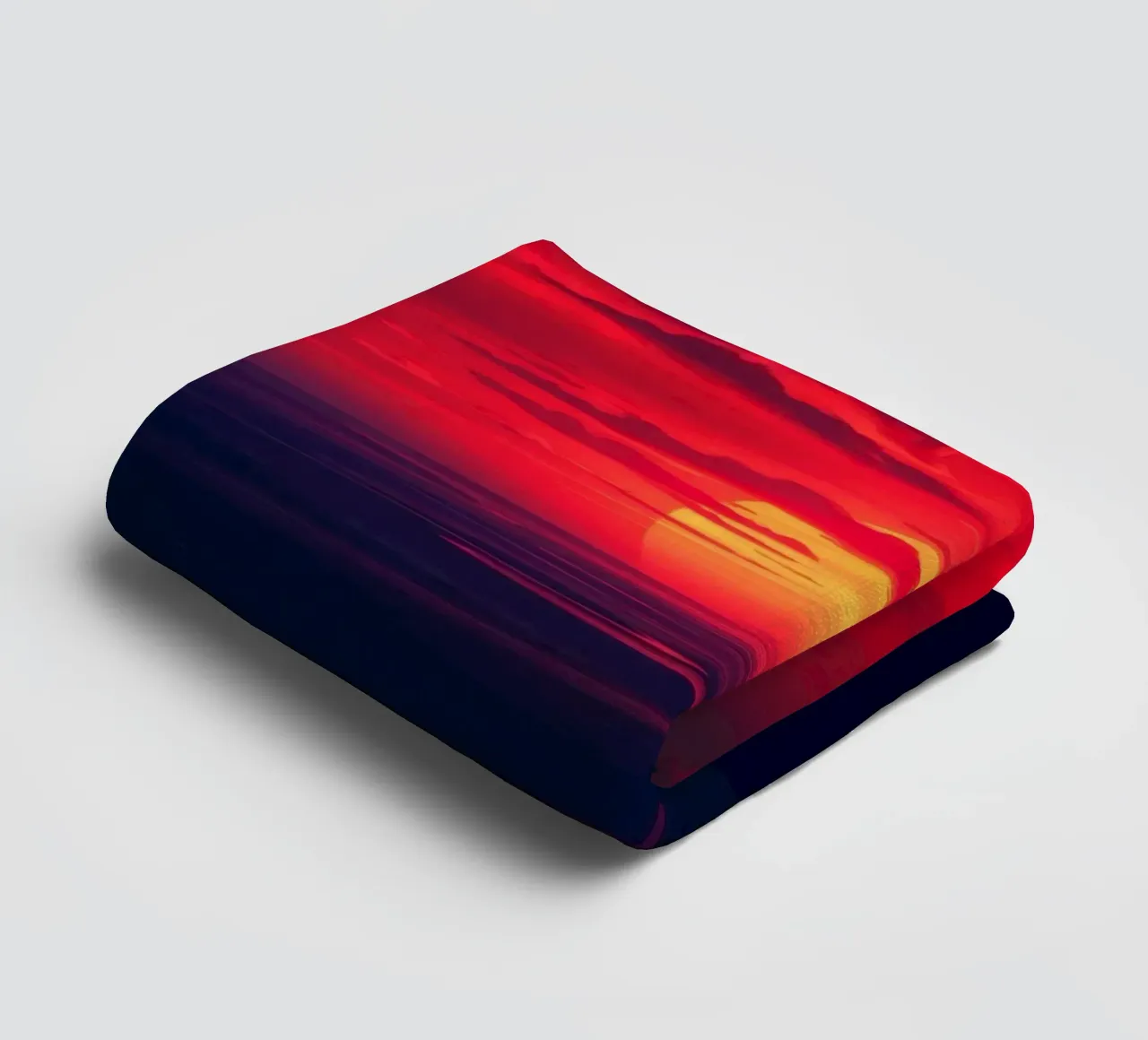 Vibrant sunset over ocean with dramatic clouds towel by DesignDoodle