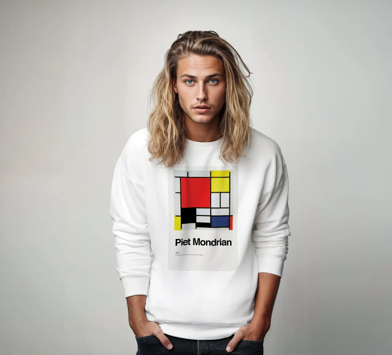 Mondrian - Composition with Red, Yellow, Blue and Black felpa da ARTOTHEK