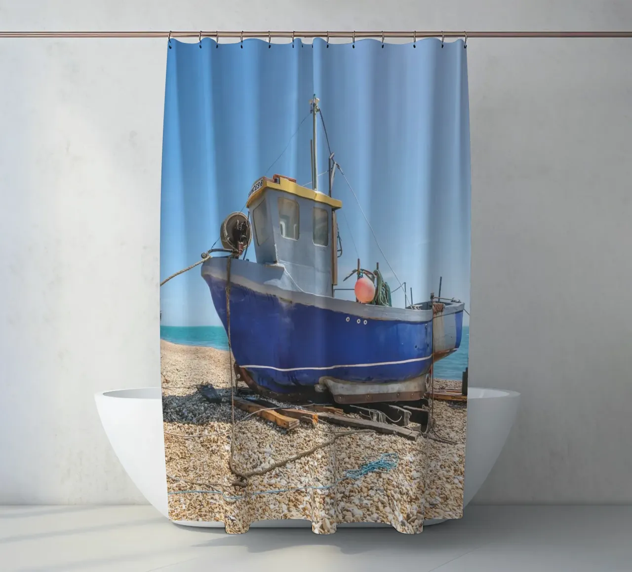Fischerboote Duschvorhang von Dave Hare Photography