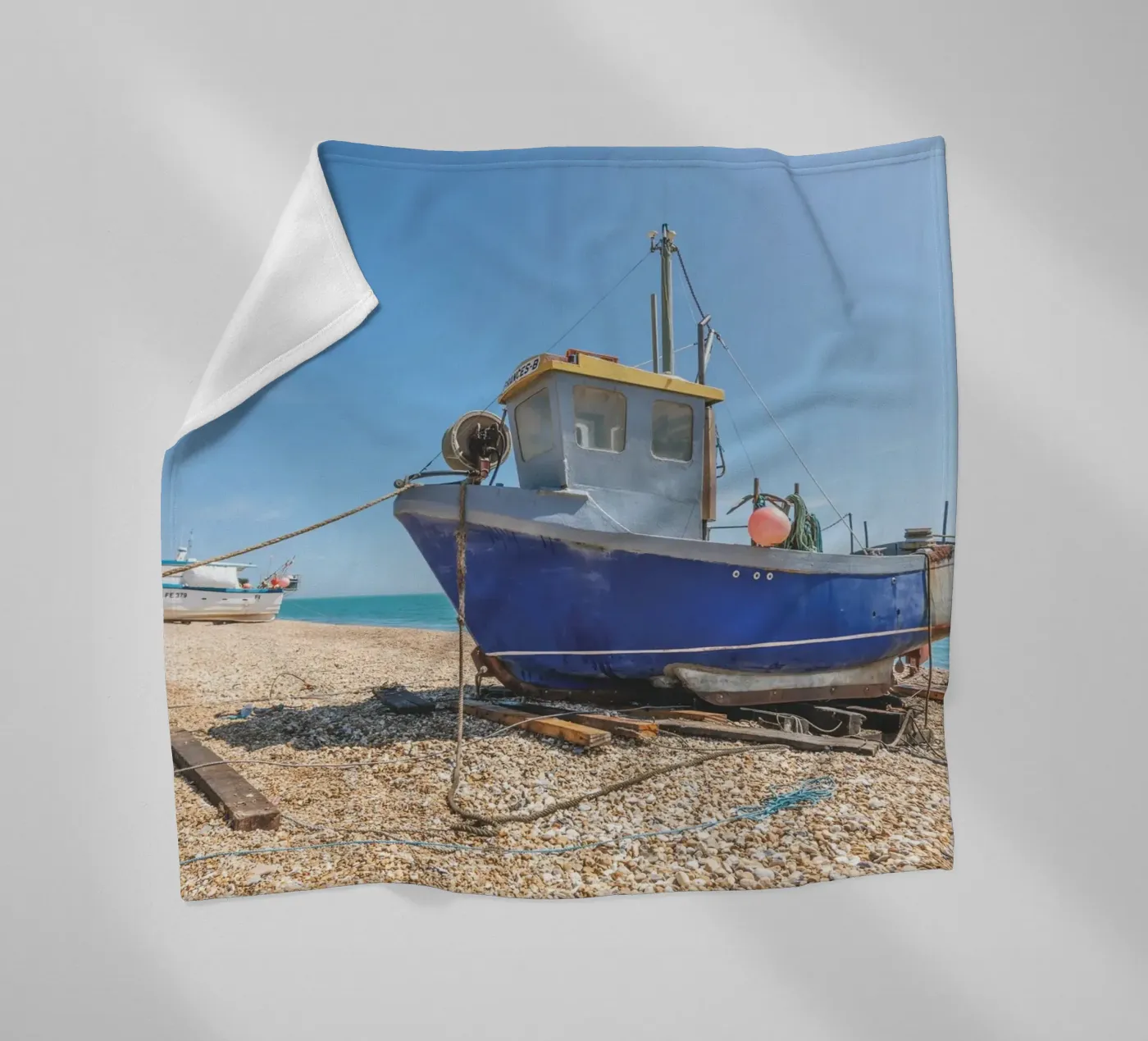 Fishing Boats Fleecedecke von Dave Hare Photography