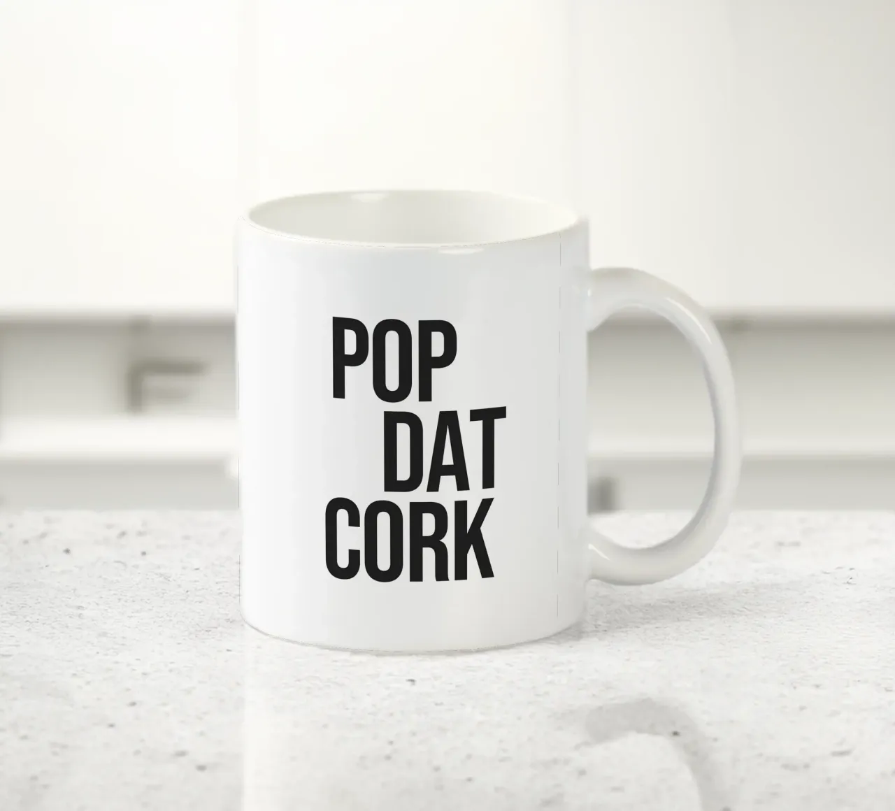 Pop Dat Cork citaat keramische mok van Paigaam Studio