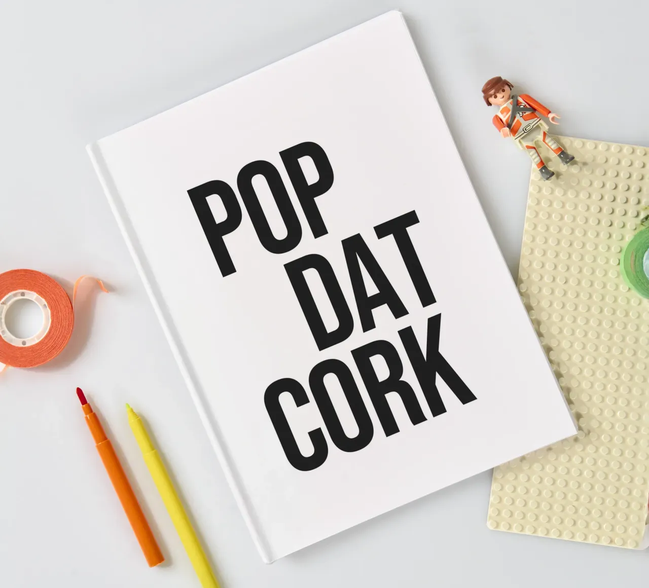 Pop Dat Cork quote notebook by Paigaam Studio