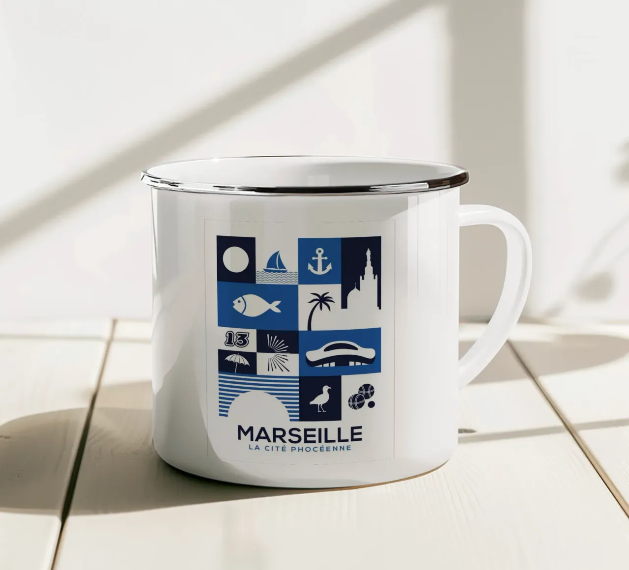Affiche Marseille tazza in smalto da Posutã