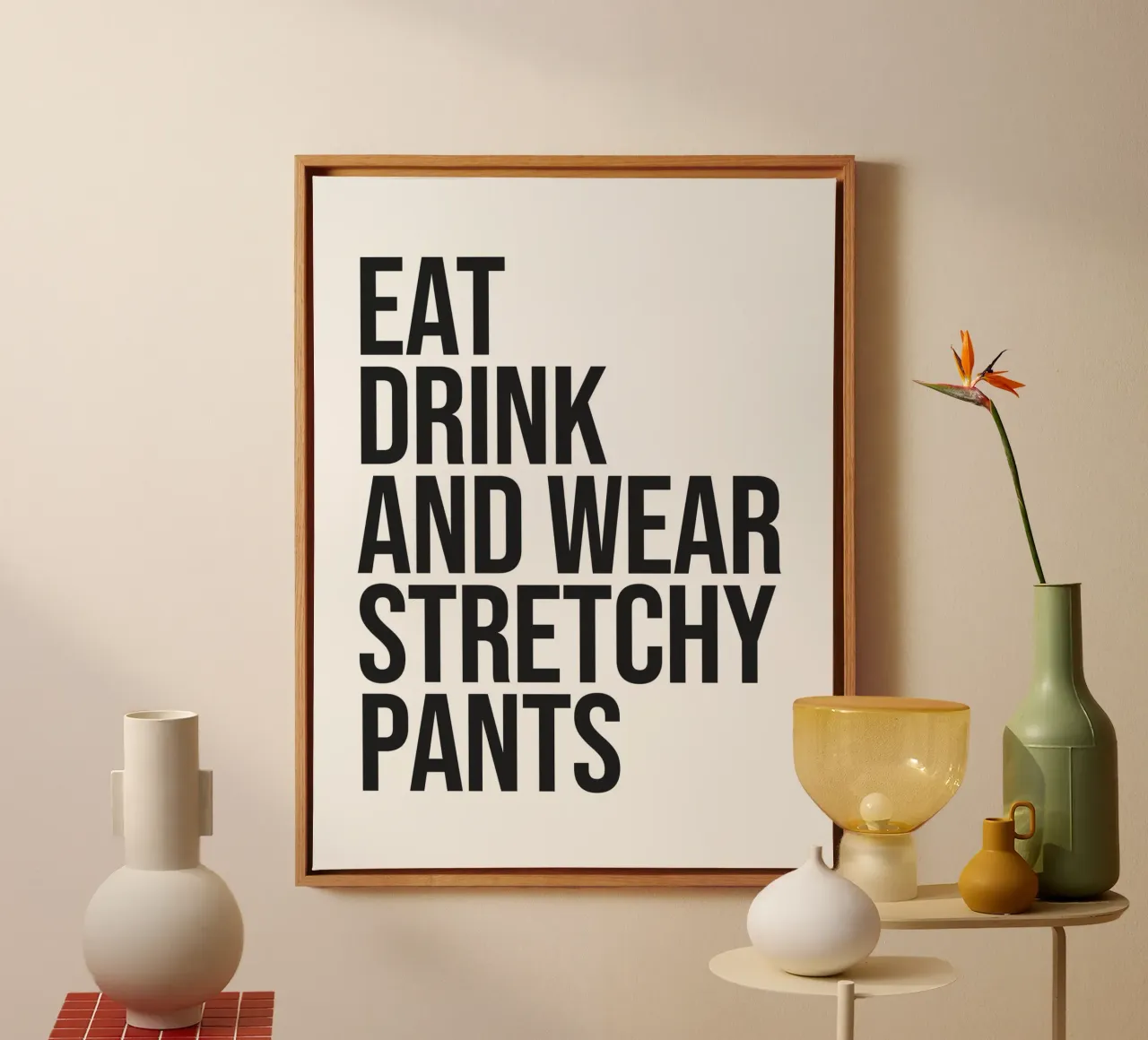 Mangiare, bere e indossare pantaloni elastici tela da Paigaam Studio