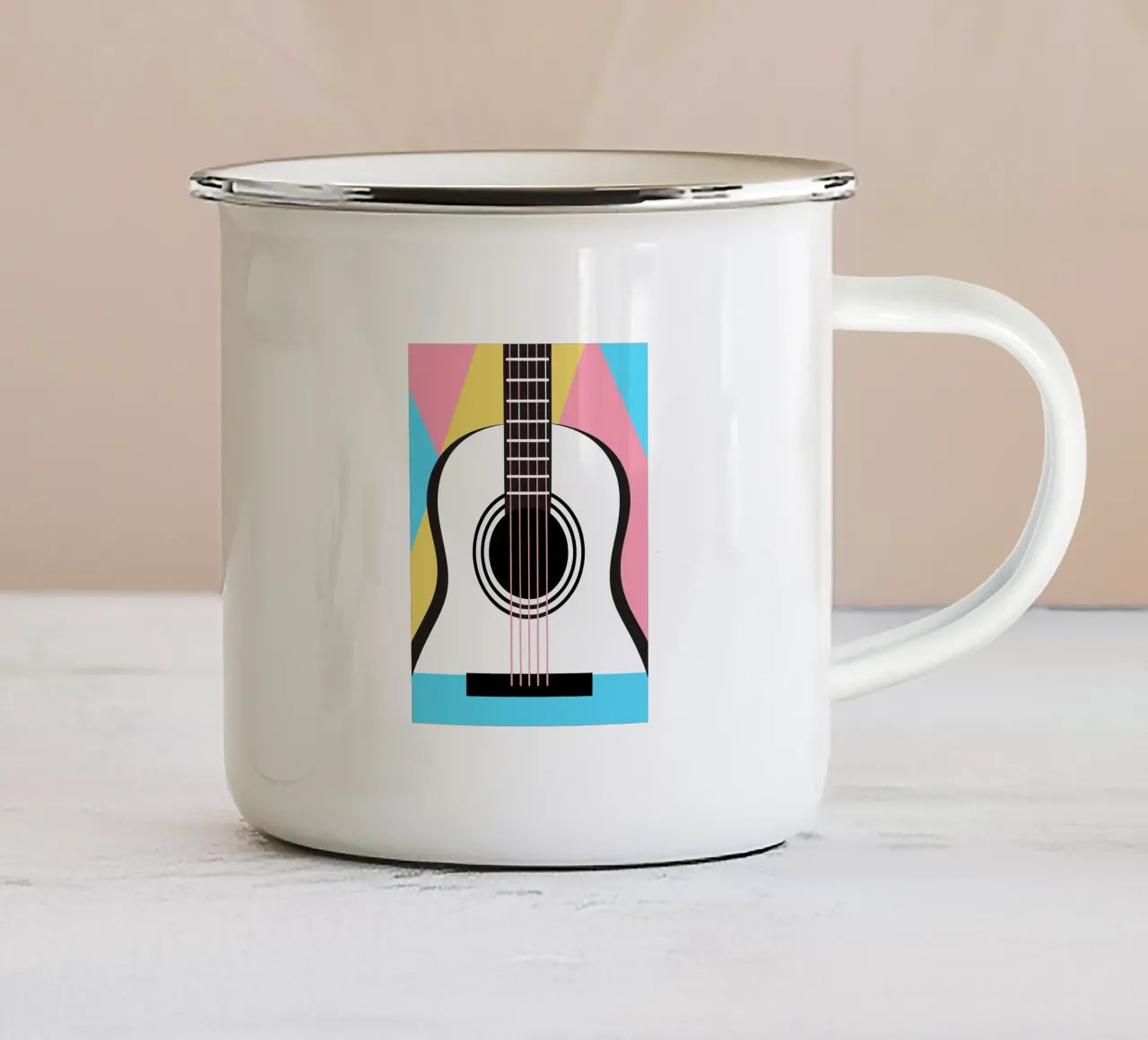 Guitarra taza de esmalte de LOOK DIFFERENT