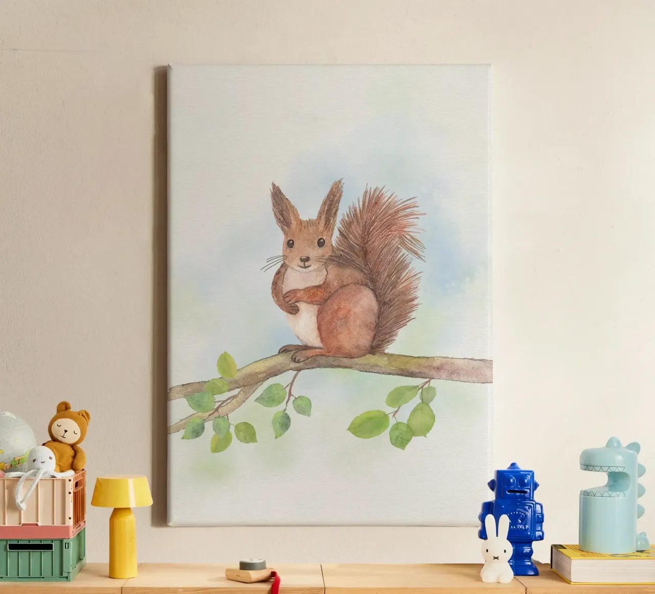 Eichhörnchen auf Ast tela da Farbwelten