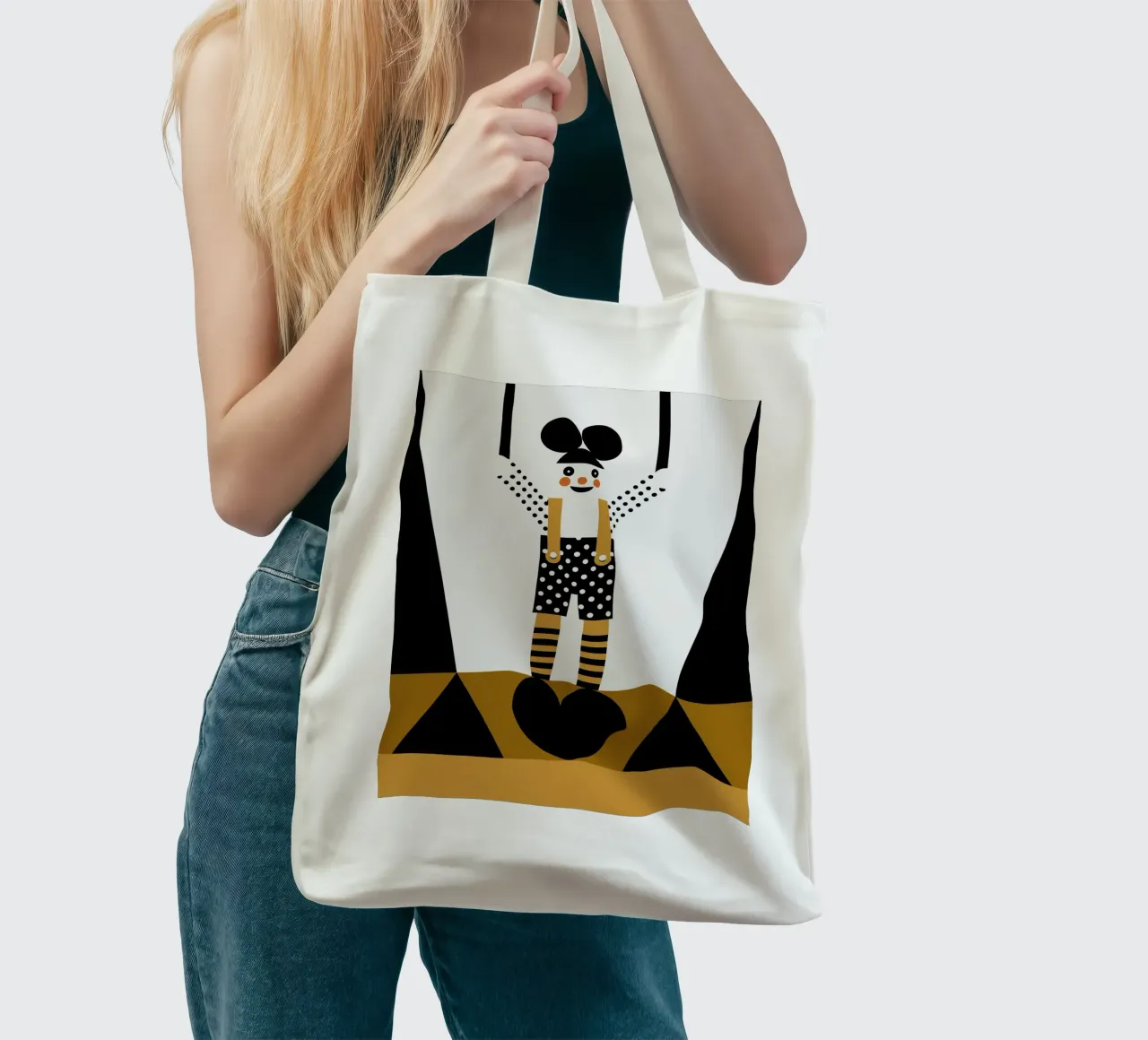 Personaggio clown borsa in juta da LOOK DIFFERENT