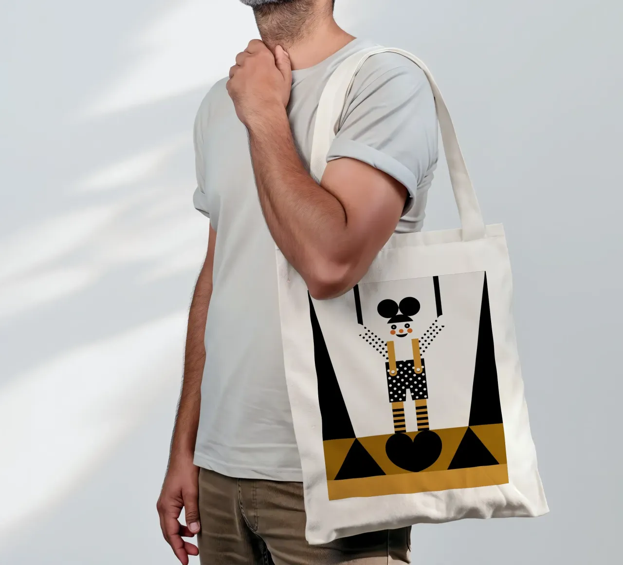 Personaggio clown borsa in juta da LOOK DIFFERENT