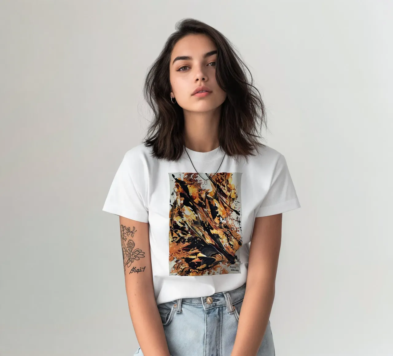 MESSAGE FROM THE HEART 20 t-shirt da Thierry Vobmann Abstract painting