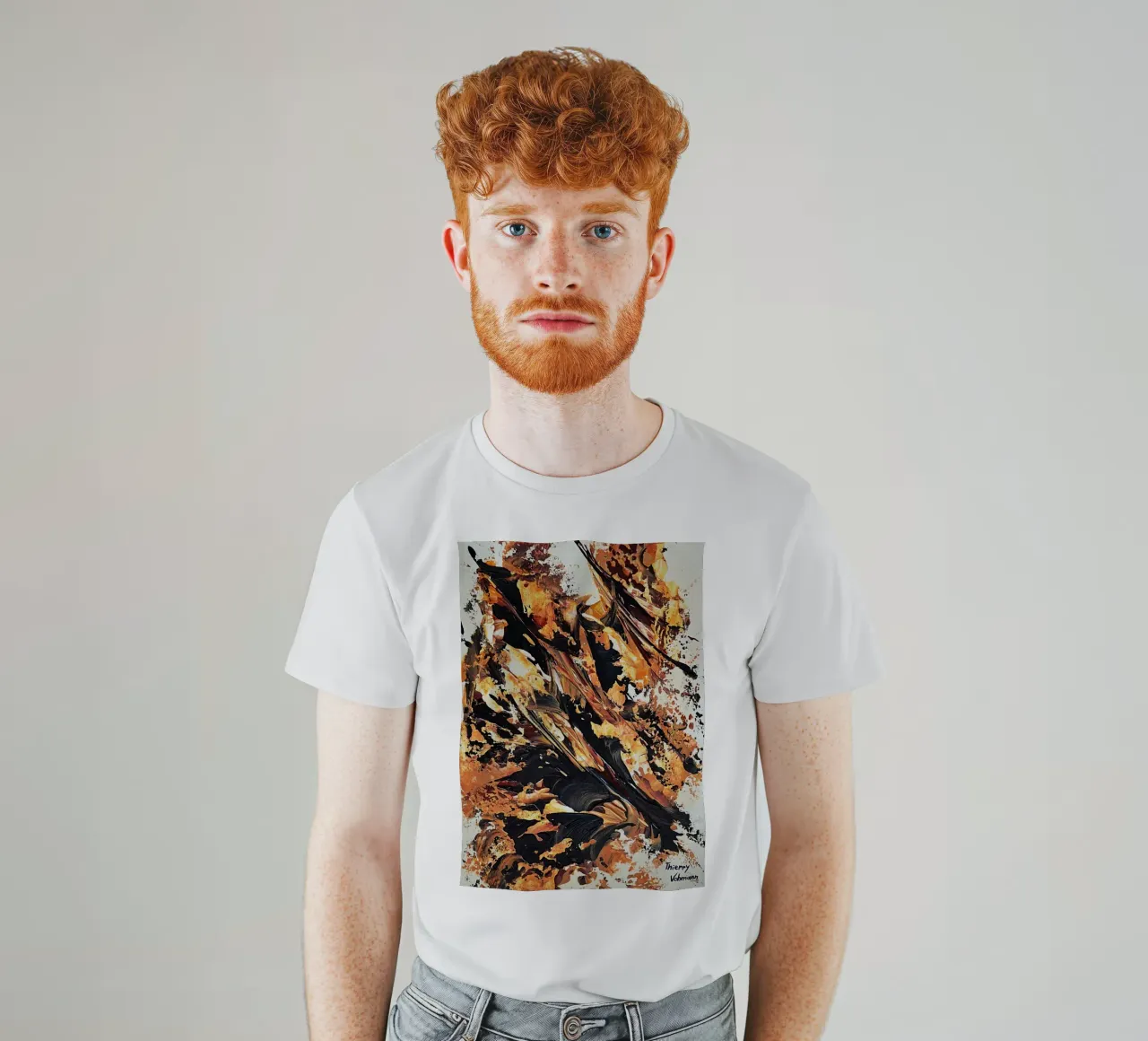 MESSAGE FROM THE HEART 20 t-shirt da Thierry Vobmann Abstract painting