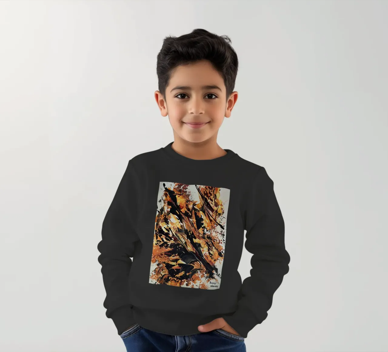 MESSAGE FROM THE HEART 20 felpa bambino da Thierry Vobmann Abstract painting